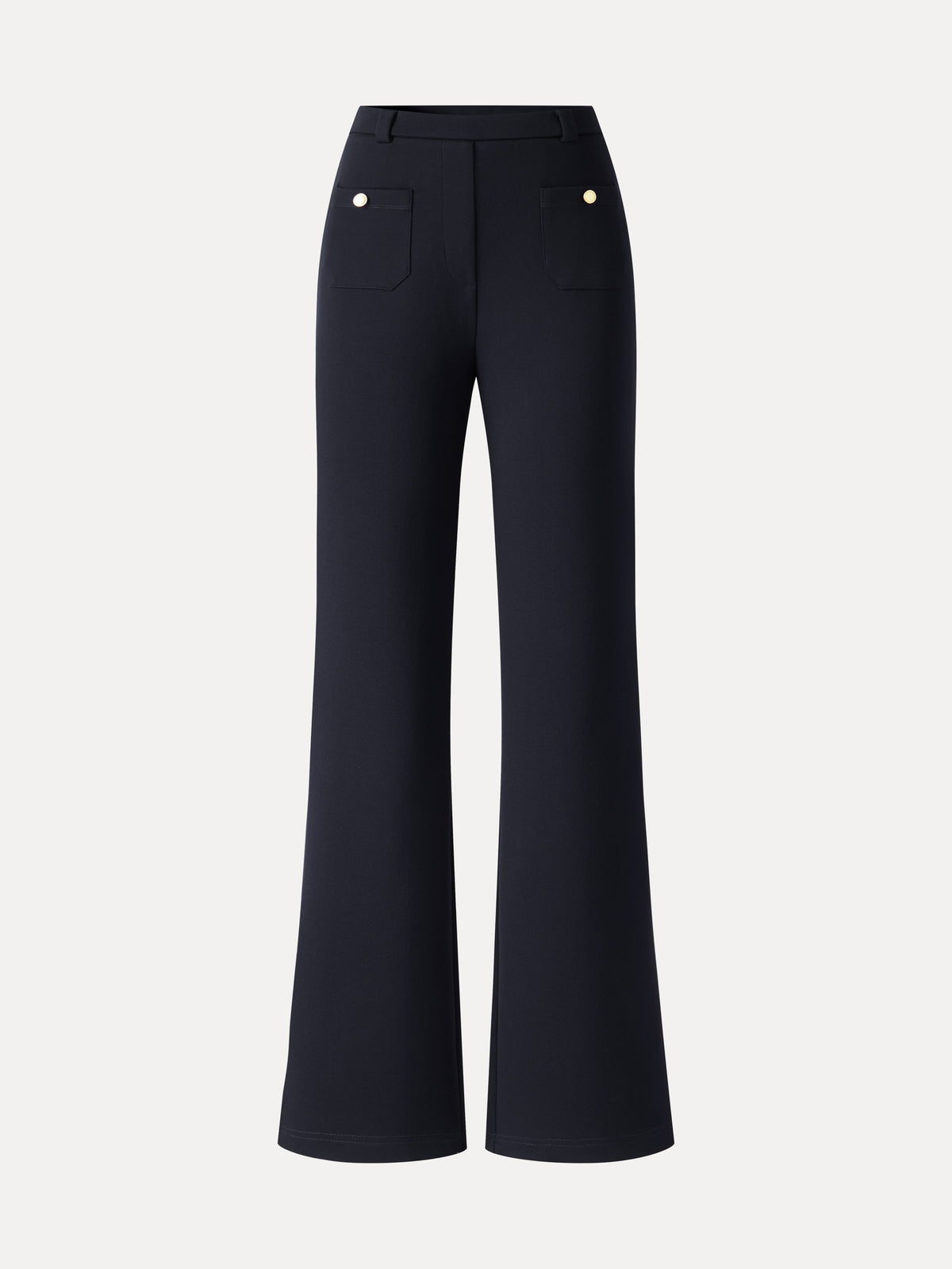 Bamboo-Blend Mid-Rise Flared Pants with Pockets — original photo 9