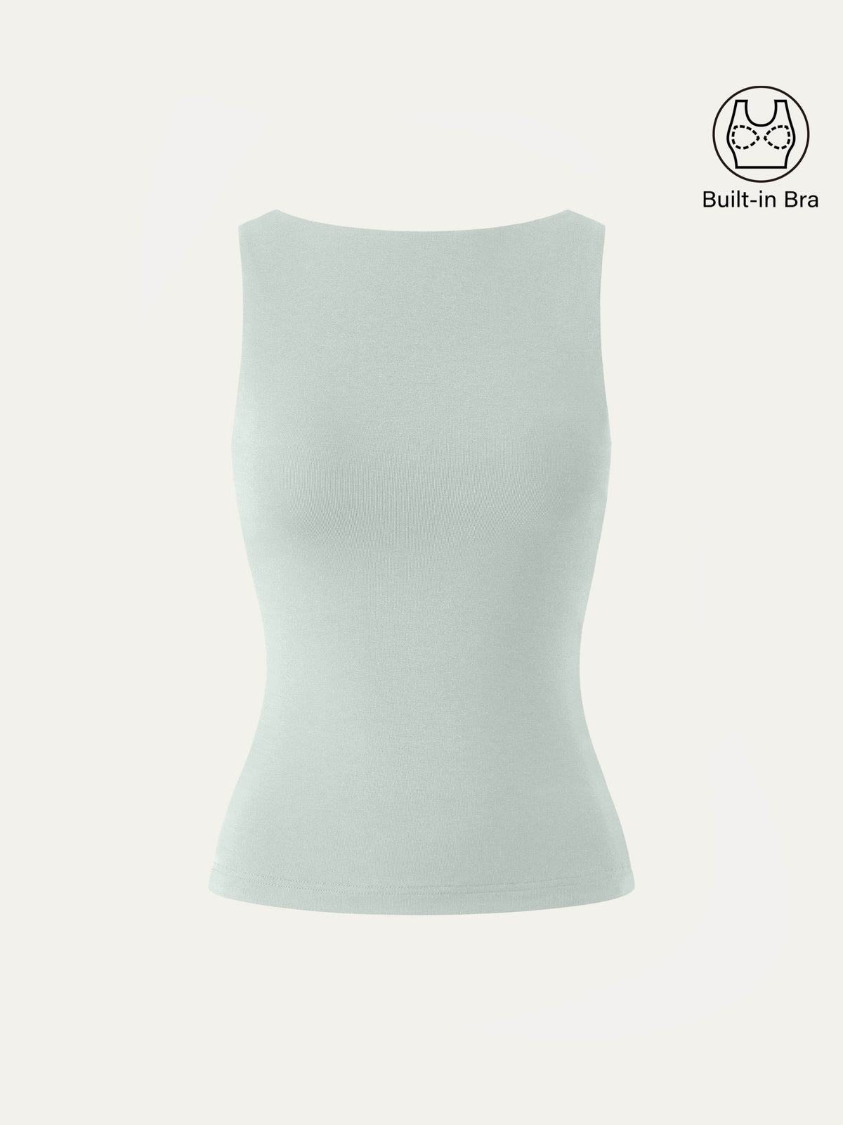 Stretch Cotton Boatneck Built-In Bra Tank — original photo 15