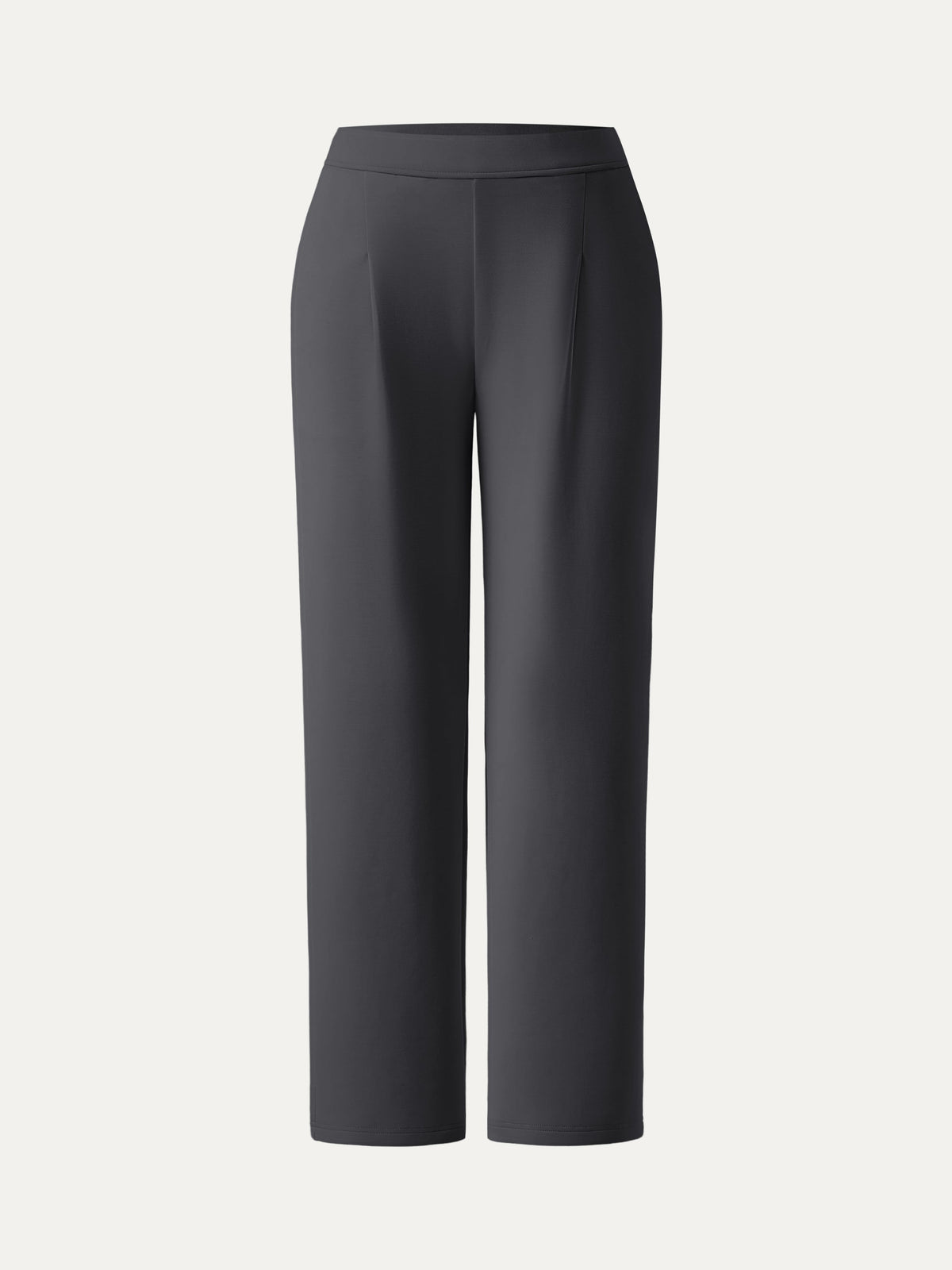 Sandwashed Spacer Mid Rise Straight Leg Pull-on Trousers with Pockets — original photo 7