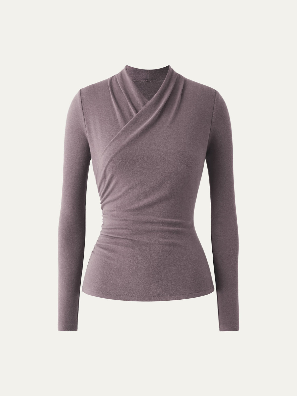 LiteWarm Surplice Long Sleeve Ruched Top — original photo 17