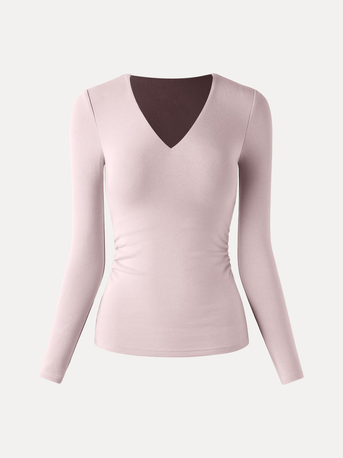 ProWarm V-Neck Long Sleeve Side-Tuck Built-In Bra Top — original photo 14