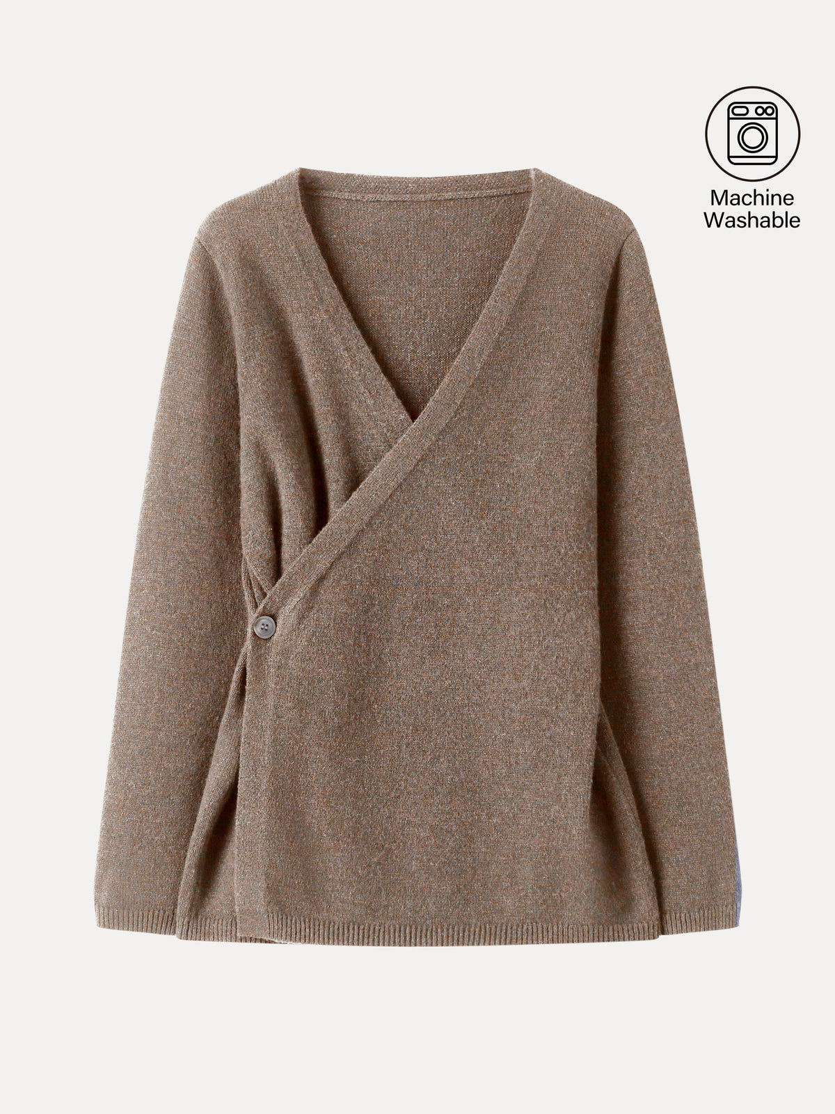 Merino-Blend V-Neck Long Sleeve Wrap Sweater — original photo 8