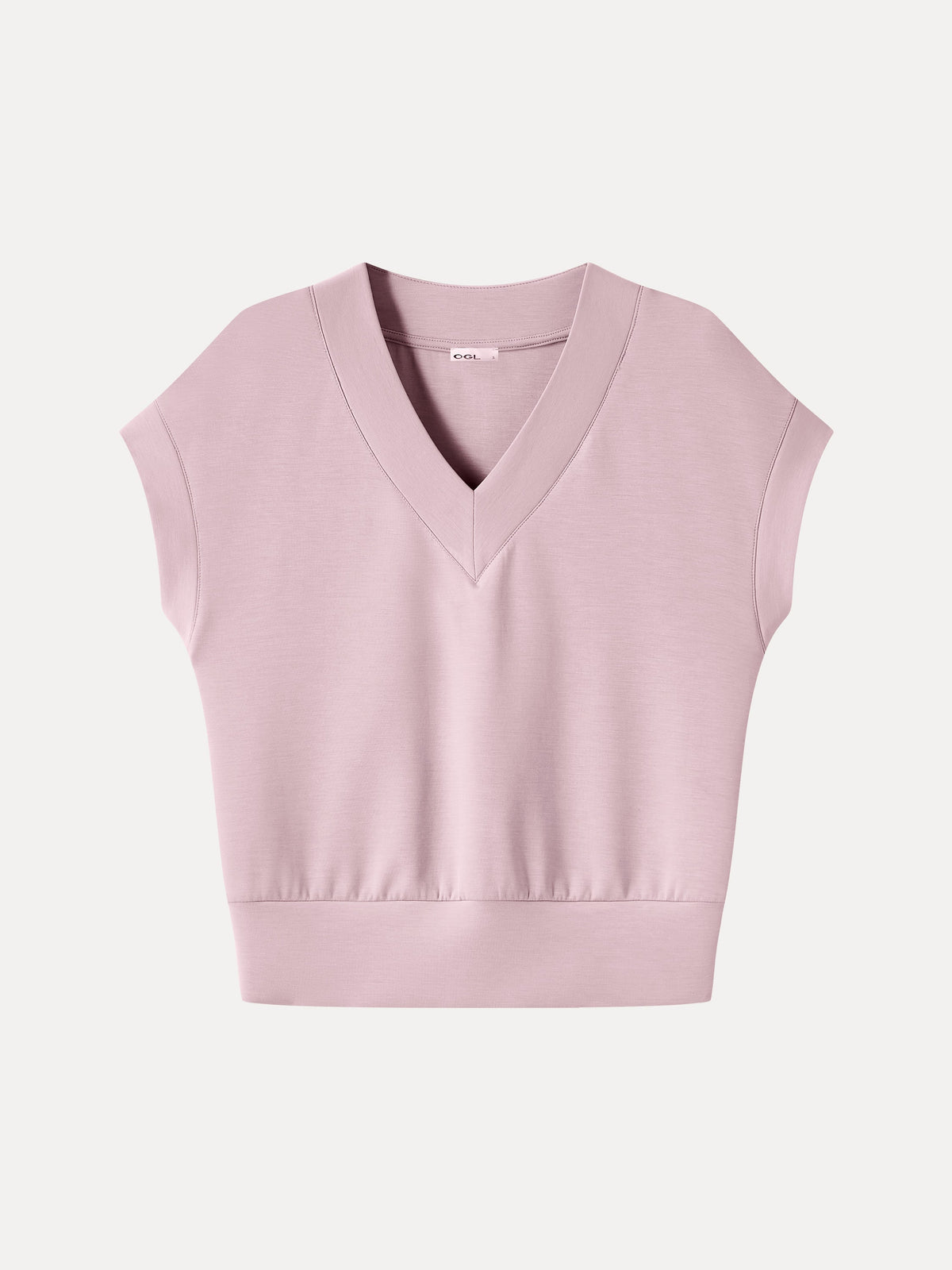 Lyocell Spacer Knit V-Neck Banded Hem Top — original photo 7