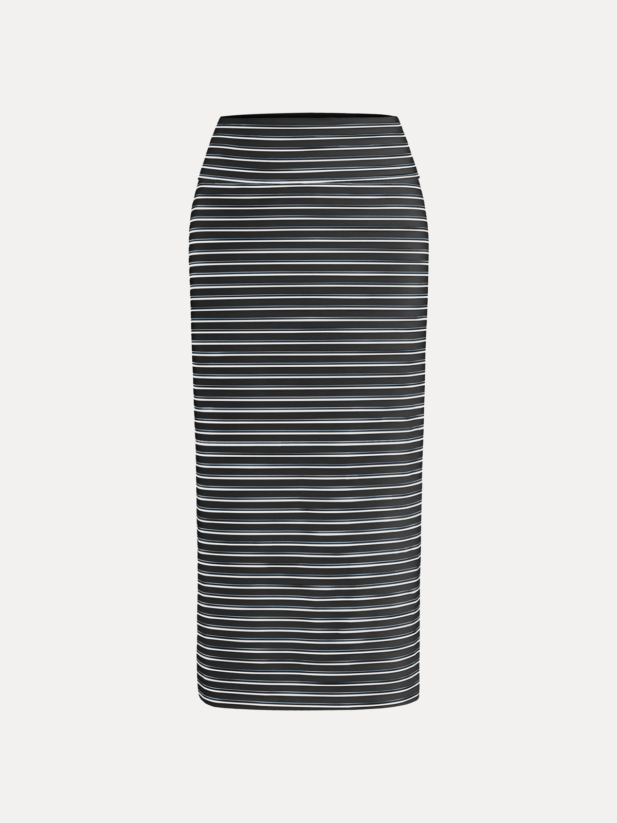 Low Rise Folded Waist Striped Midi Skirt — original photo 8