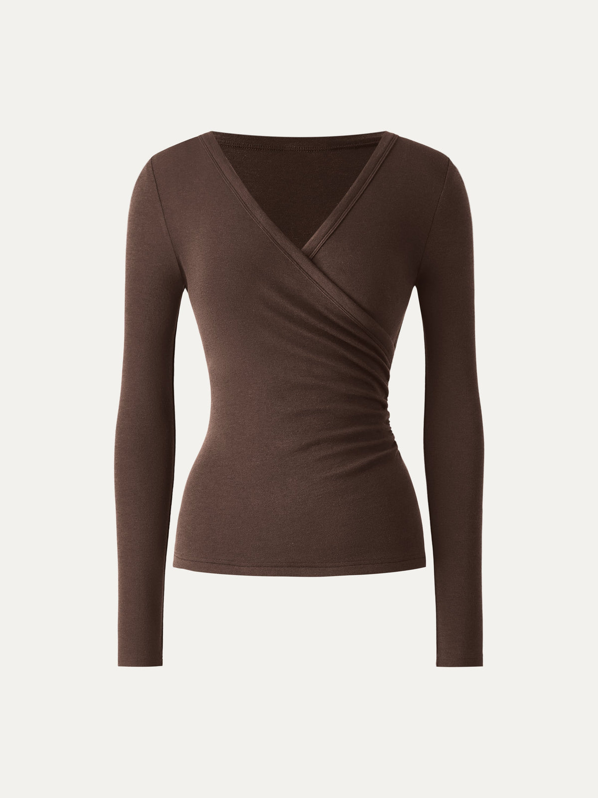 Eco-MiYaMoon® Surplice Ruched Long Sleeve Top — original photo 13