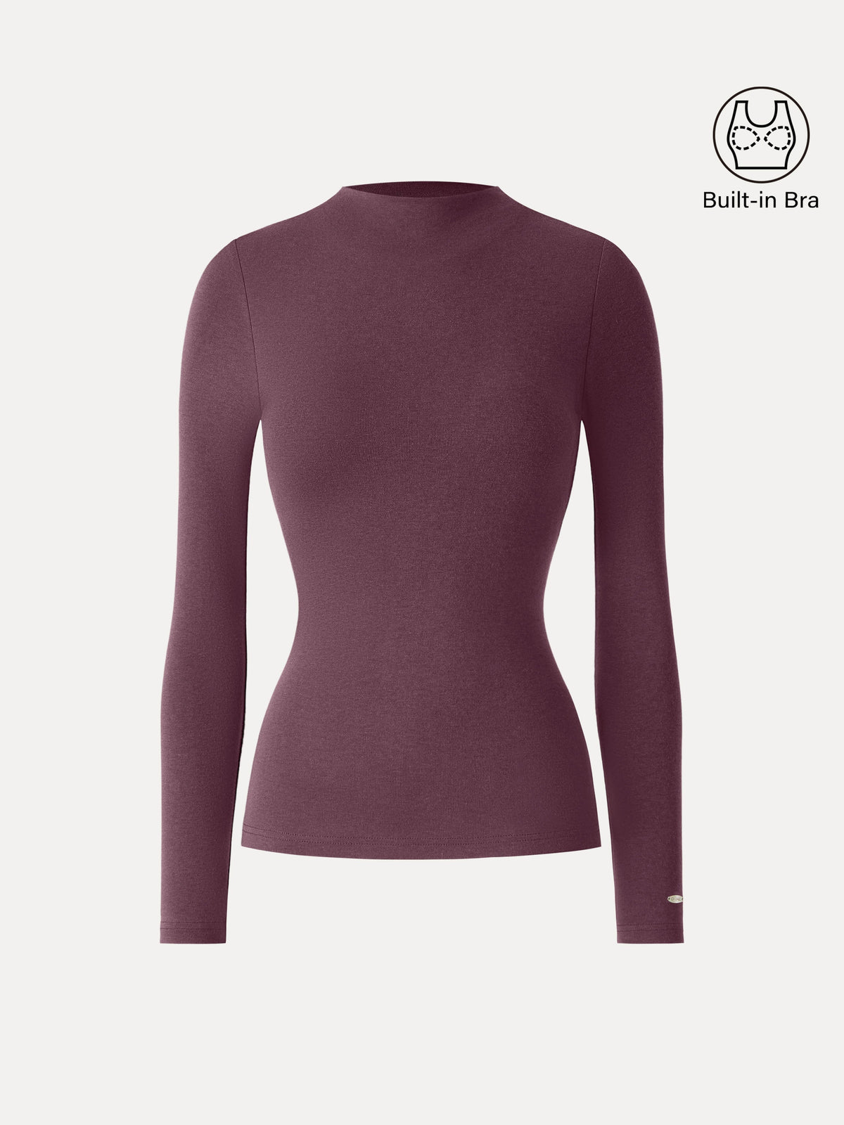 LiteWarm Mockneck Long Sleeve Built-In Bra Top — original photo 17