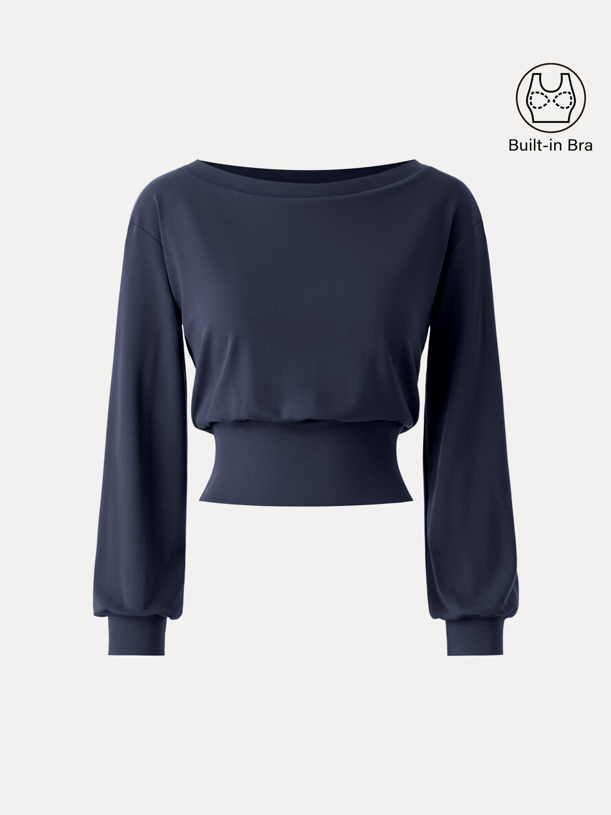 Non-Itchy Wool Blend Boatneck Built-In Bra Top — original photo 19