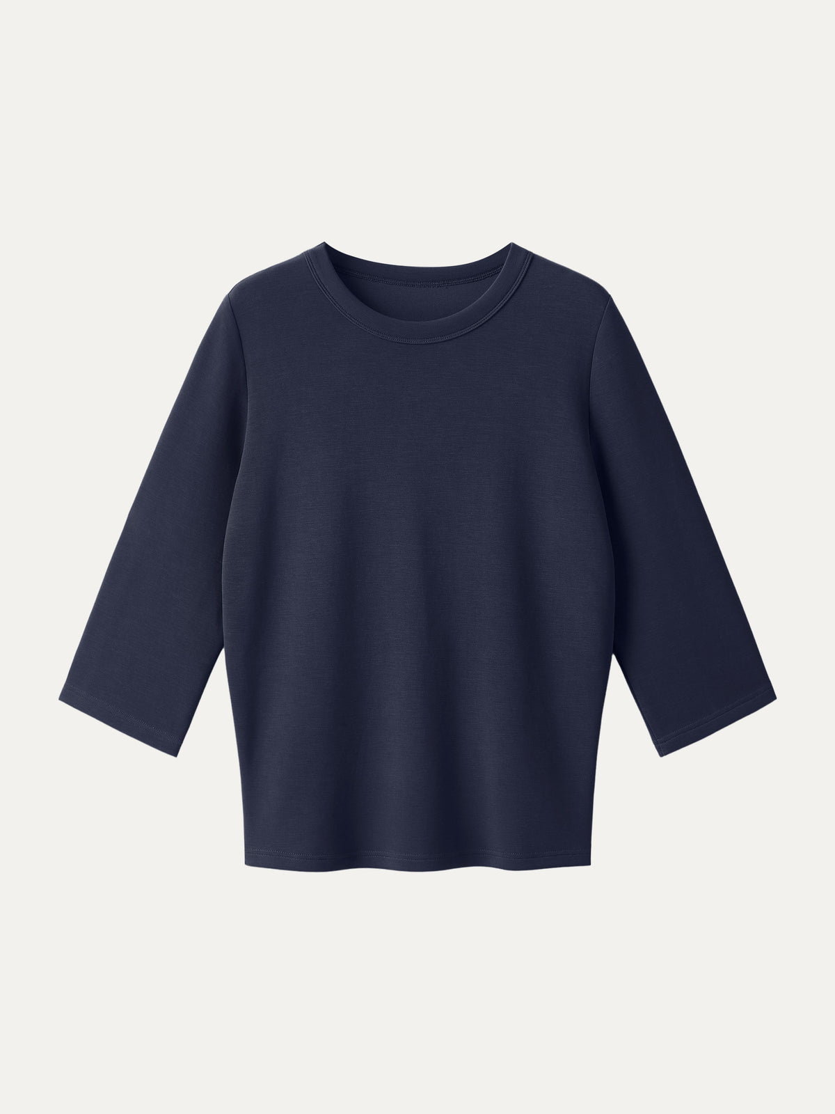 Sandwashed Spacer Crewneck 3/4 Sleeve Top — original photo 15