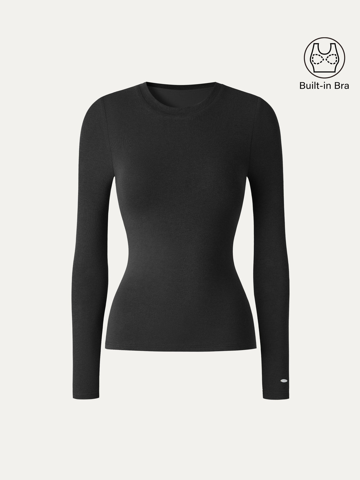 LiteWarm Crewneck Long Sleeve Built-In Bra Top — original photo 15