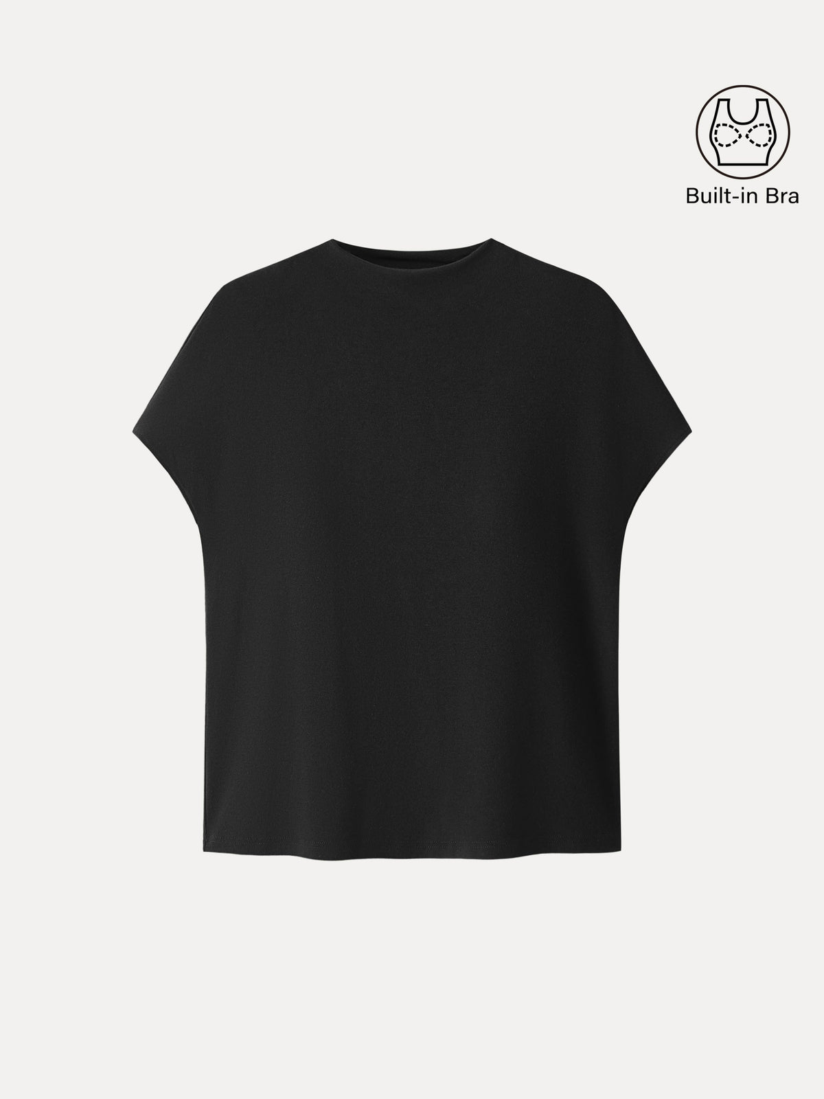 LiteWarm Mock Neck Short Sleeve Built-In Bra Top — original photo 16