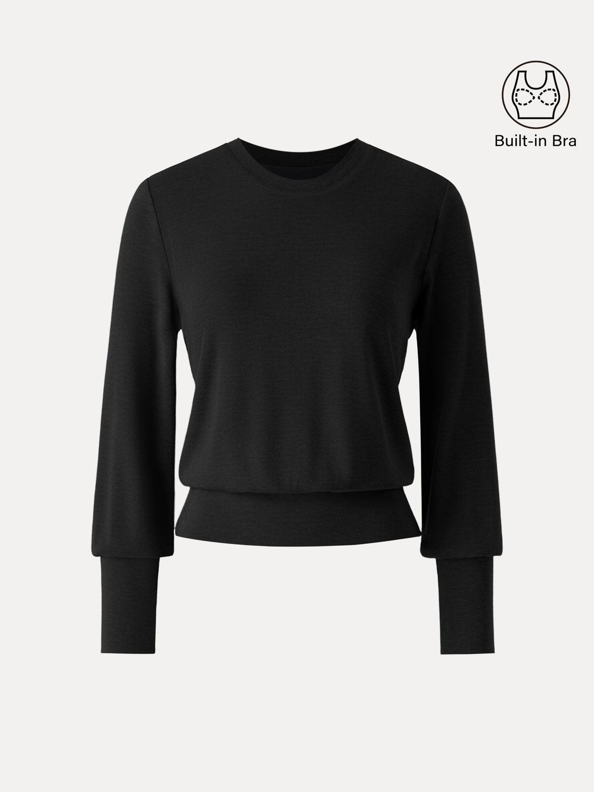 ProWarm Elevated Crewneck Brushed Built-In Bra Top with Banded Hem — original photo 16