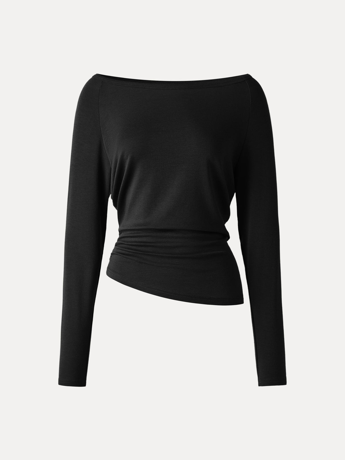 LiteWarm Cashmere Blend Boatneck Convertible Off-Shoulder Ruched Top — original photo 9