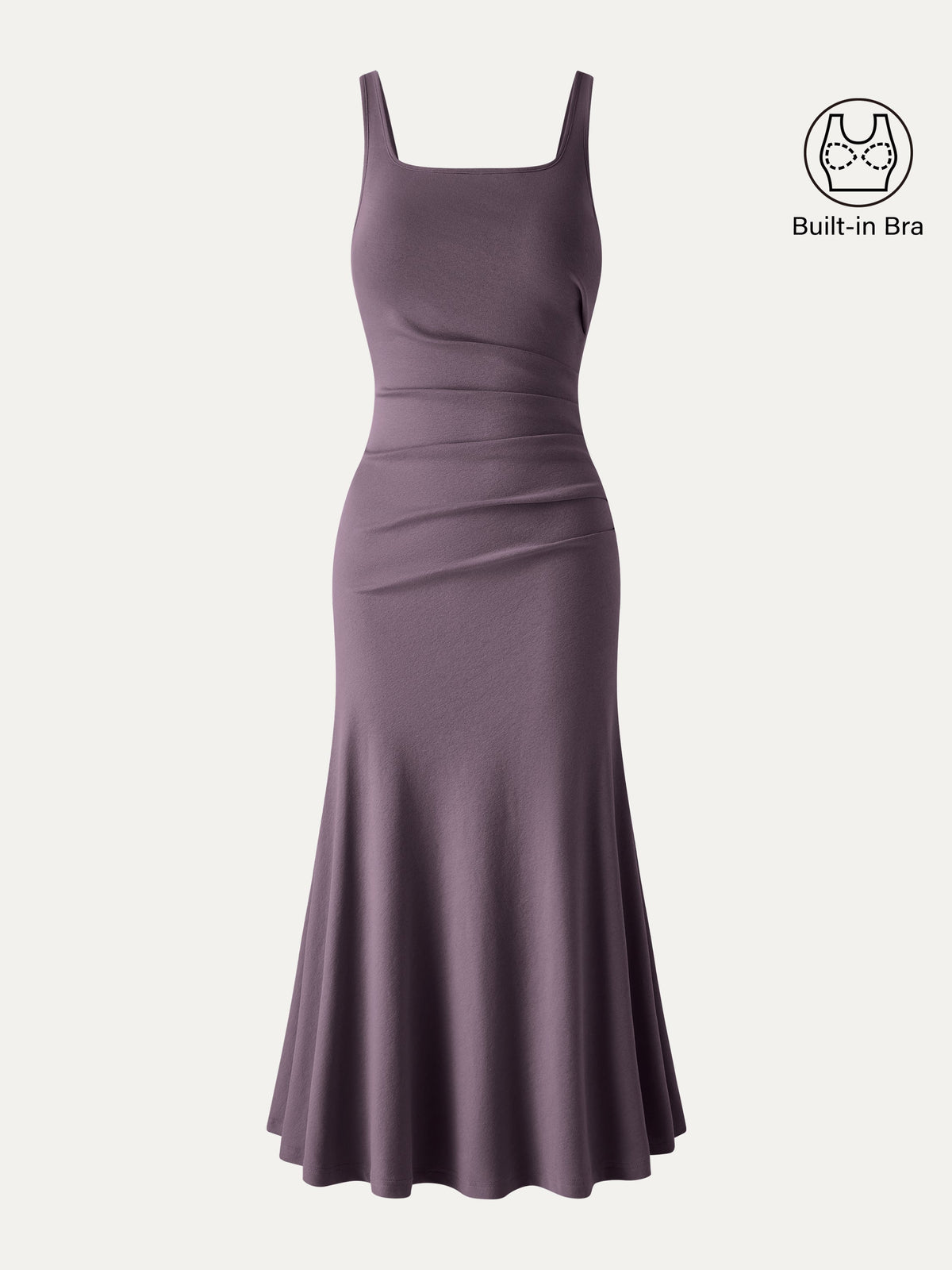 Square Neck Tucked Open Back Built-In Bra Dress — original photo 6