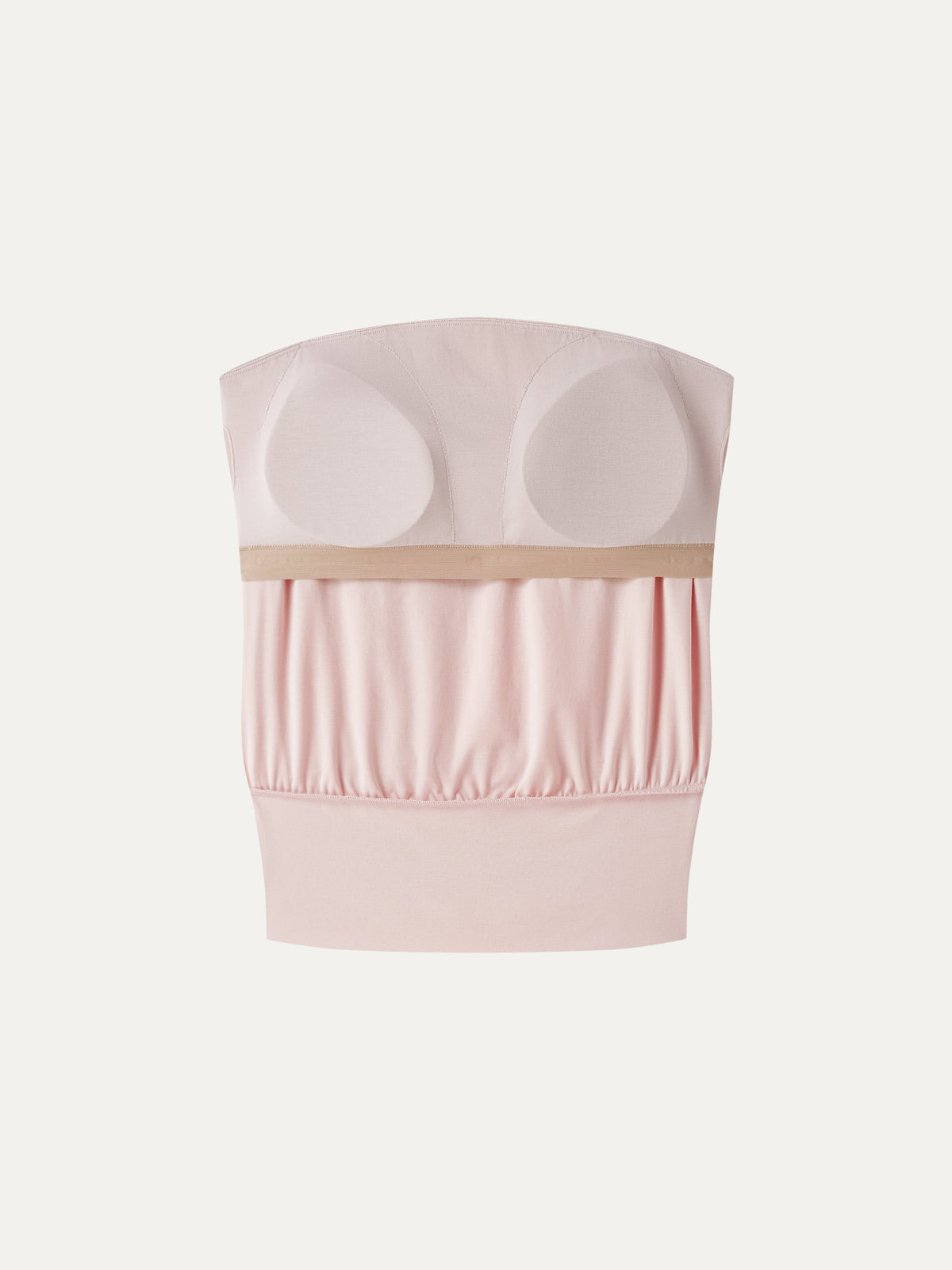 Lyocell Bandeau Banded Hem Built-In Bra Top — original photo 5