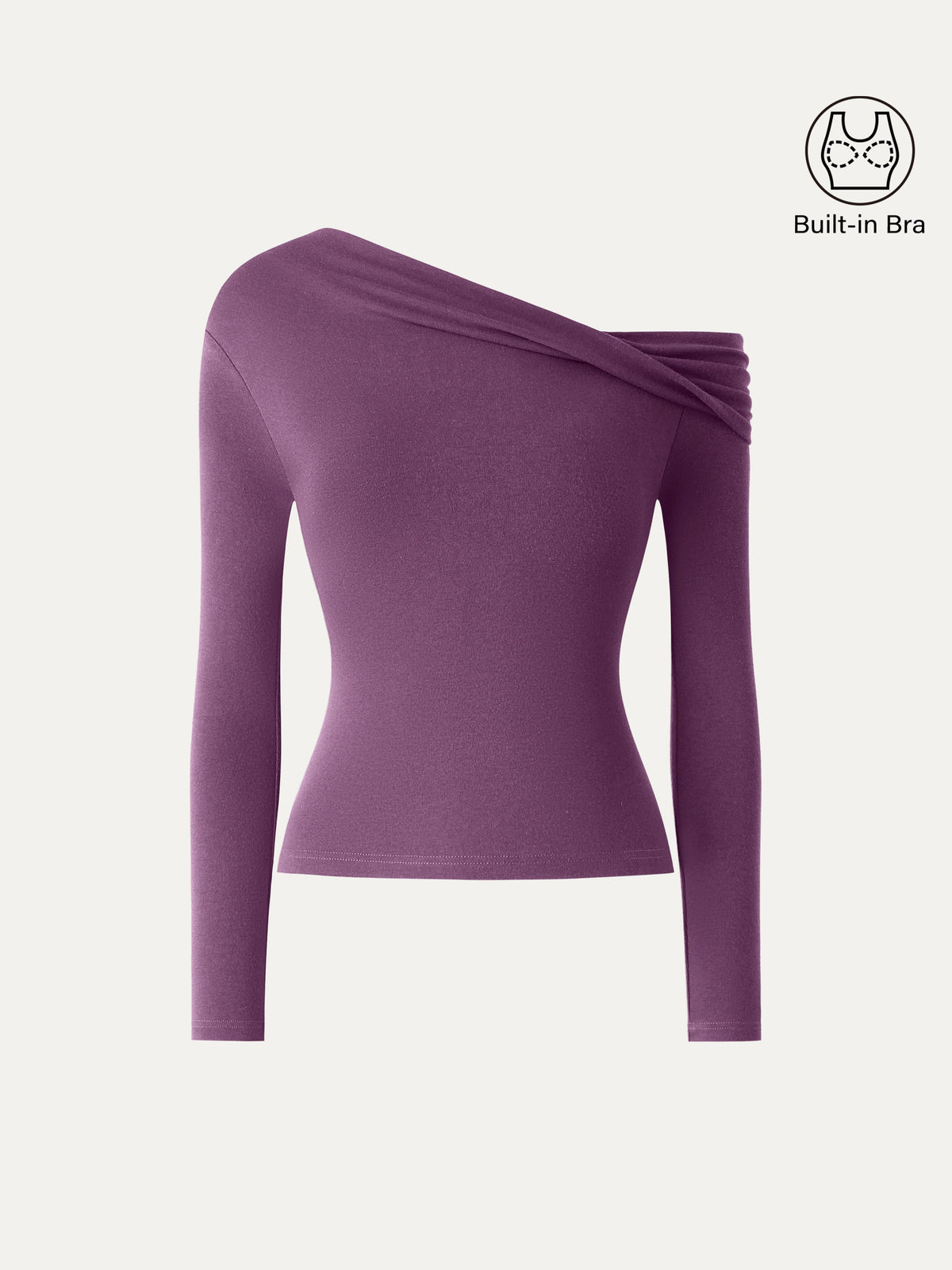 LiteWarm Convertible Neck Long Sleeve Built-In Bra Top — original photo 16