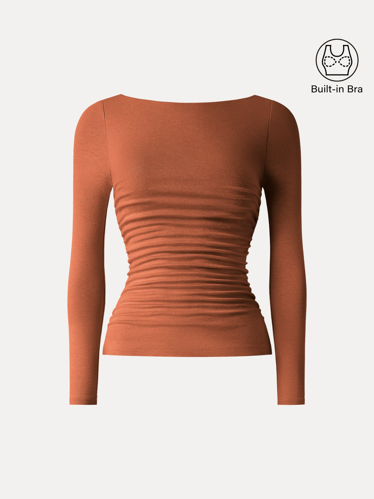 LiteWarm Boatneck Ruched Built-In Bra Top — original photo 16