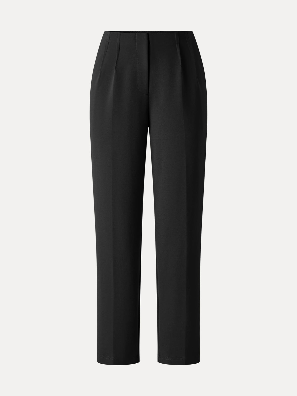 Ponte Mid-Rise Ankled Tapered Tuck Pants with Pockets — original photo 12