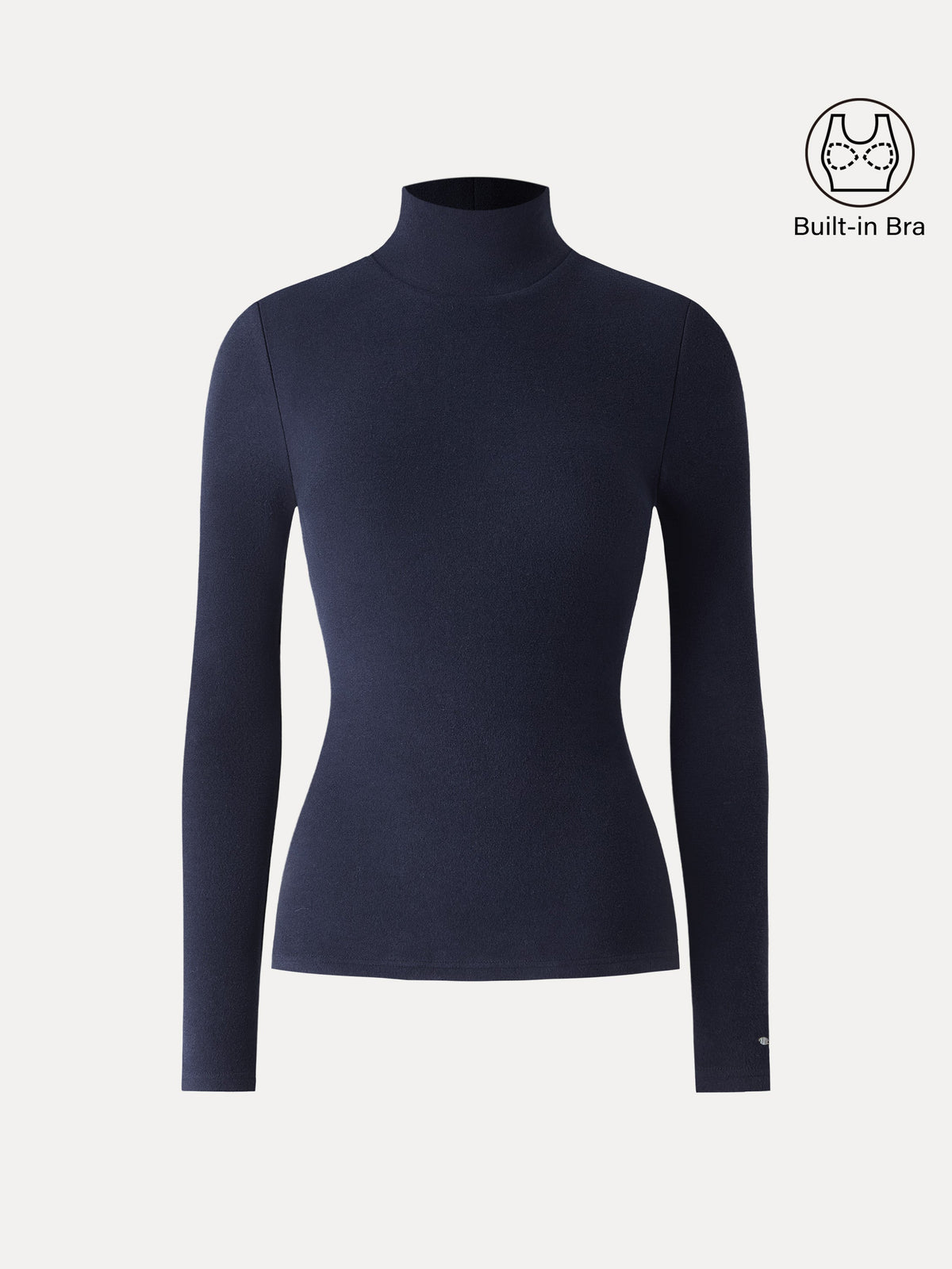 LiteWarm Turtleneck Long Sleeve Built-In Bra Top — original photo 16