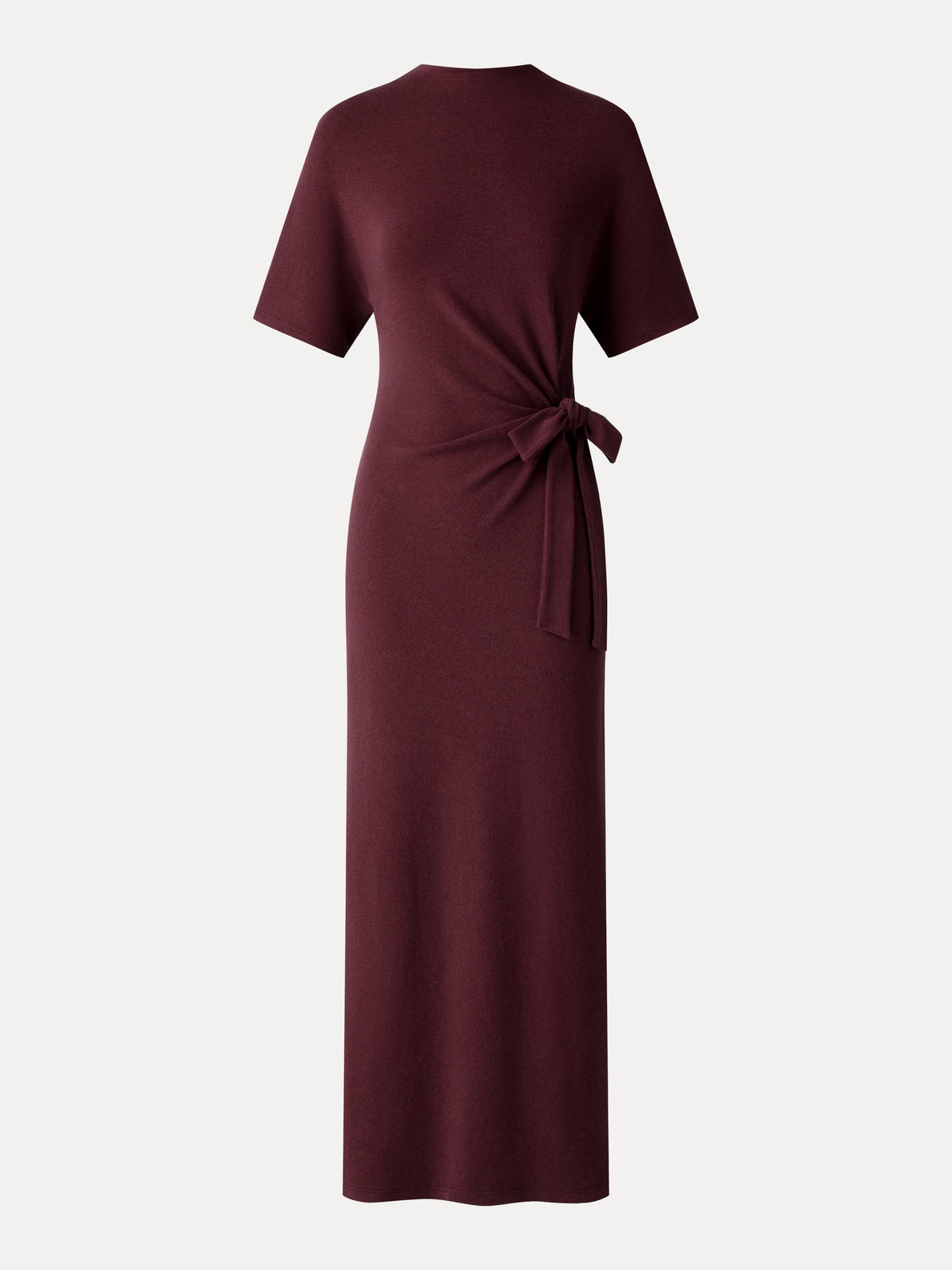 LiteWarm Mock Neck Elbow Sleeve Tie-Waist Midi Dress — original photo 10