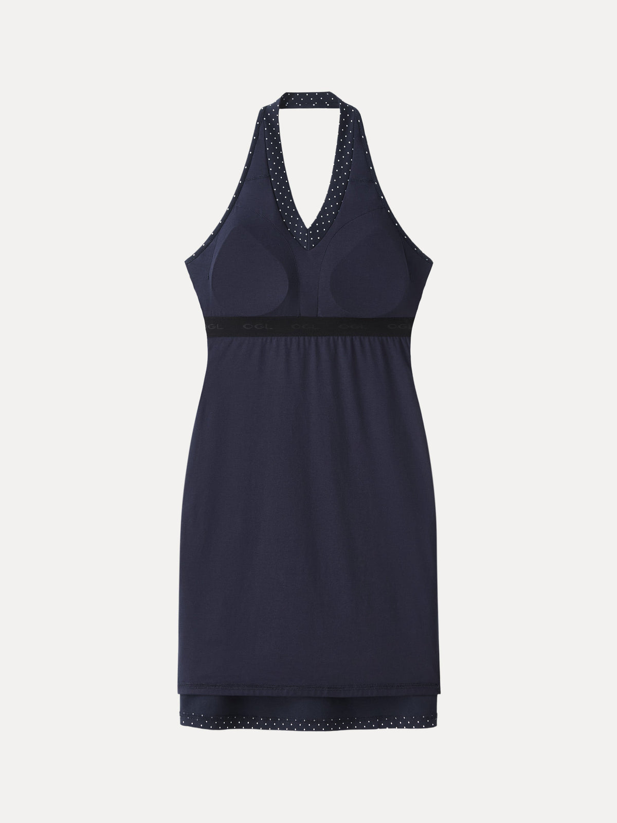 Stretch Cotton Halter Neck Polka Dot Mini Built-In Bra Dress Limited Edition — original photo 7