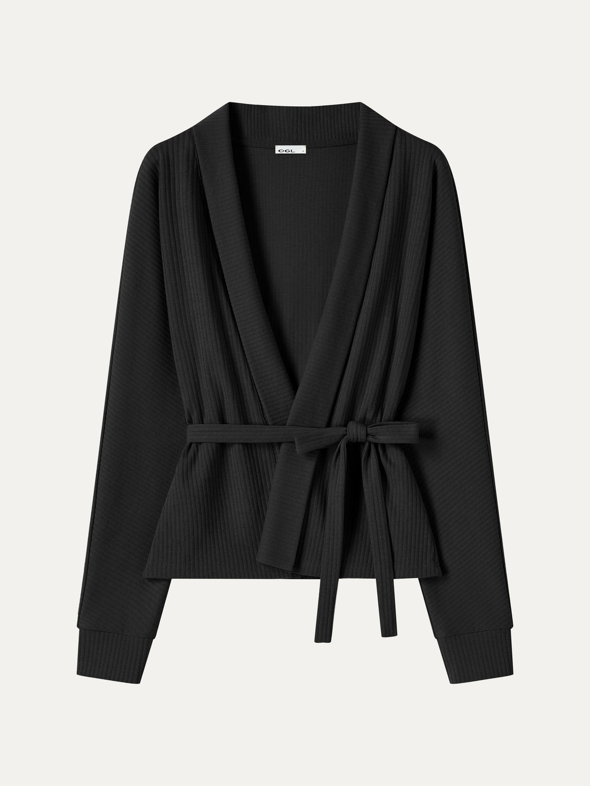 Textured Cotton Blend Lapel Belted Open-Front Jacket — original photo 10