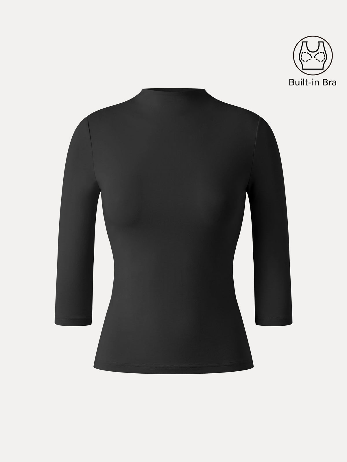 LiteWarm Premium Mock Neck 3/4 Sleeve Built-In Bra Top — original photo 7