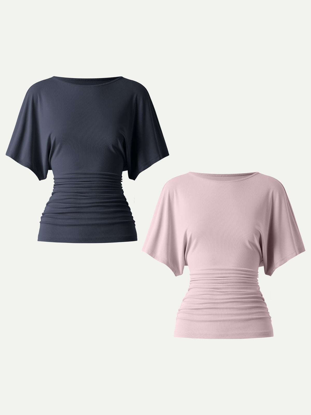 Effortless Boatneck Batwing Sleeve Side Ruched Top — original photo 20