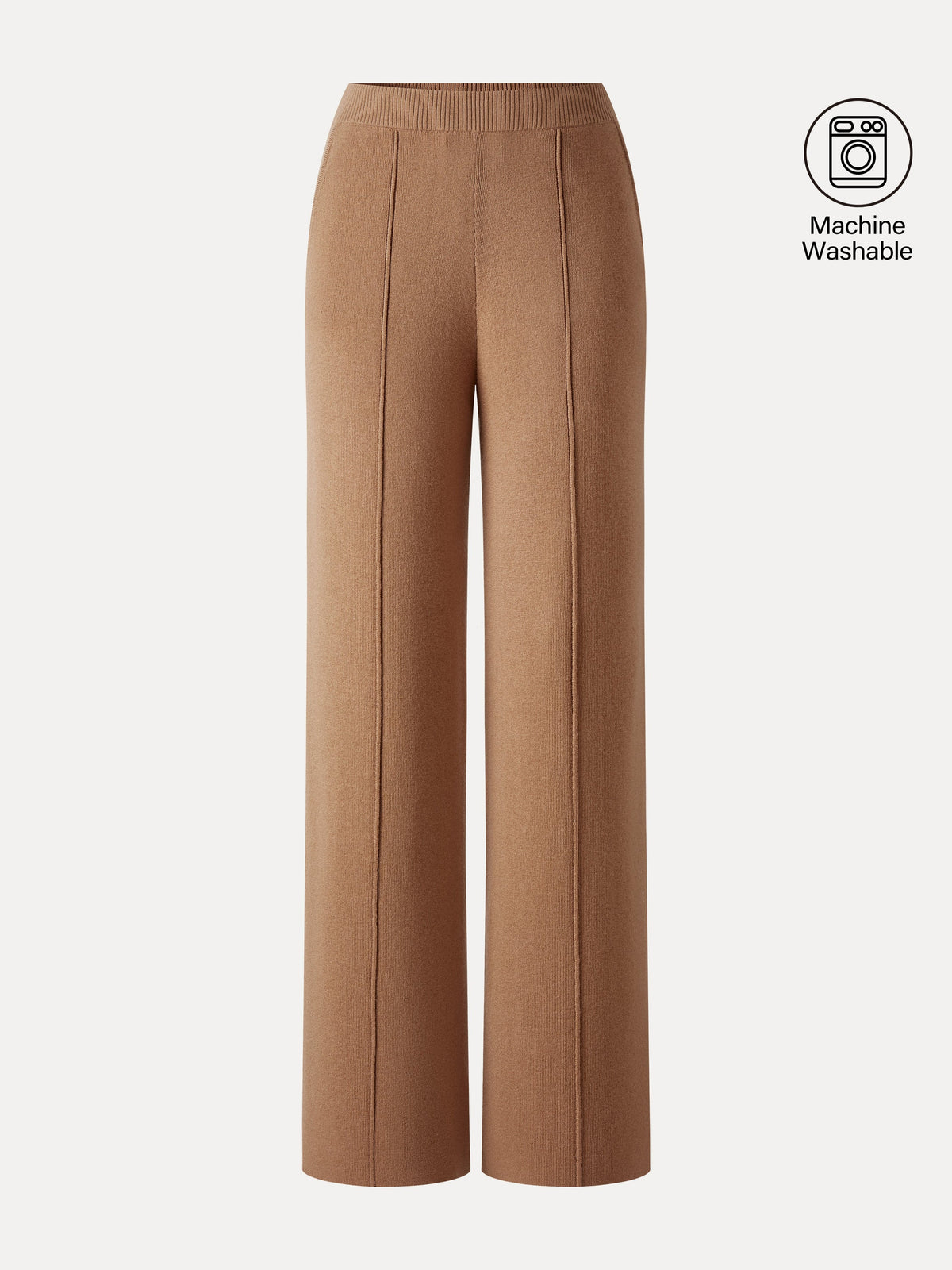Merino Blend High-Rise Pintuck Wide-Leg Pants with Pockets — original photo 6