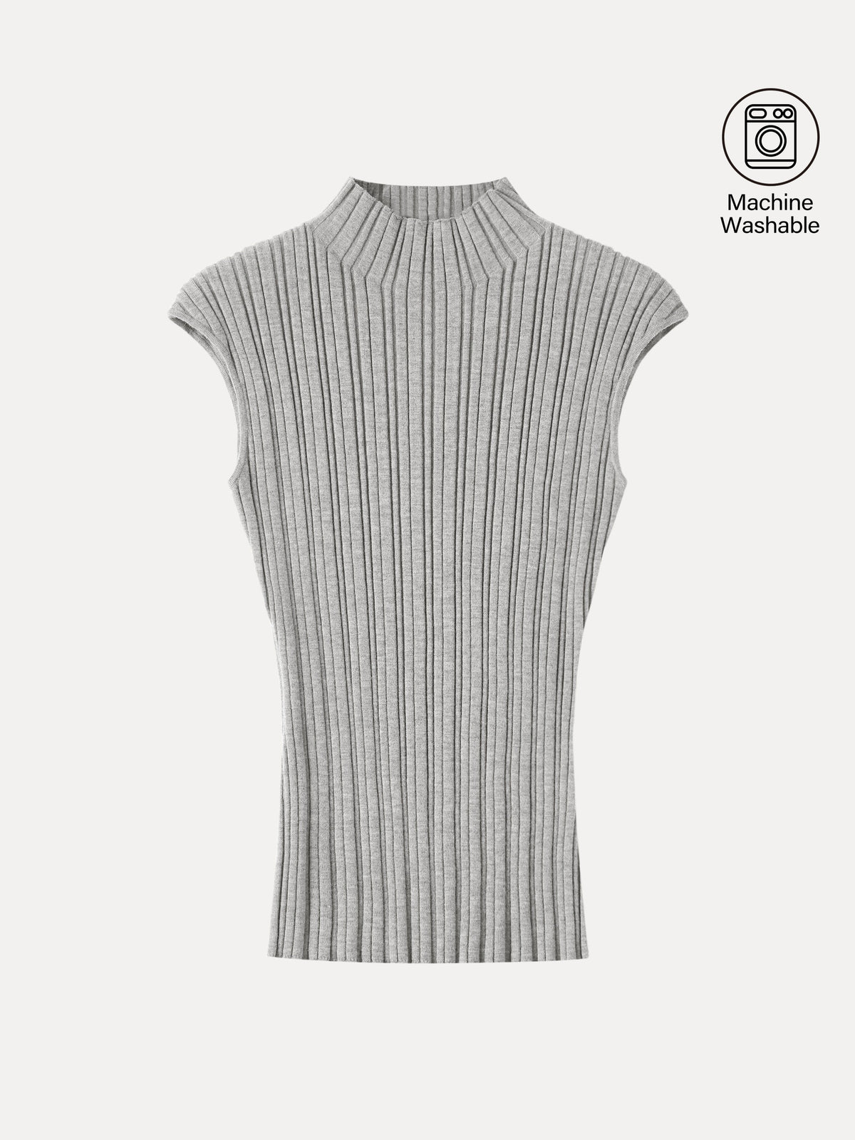 100% Merino Wool Ribbed Mock Neck Sweater — original photo 7