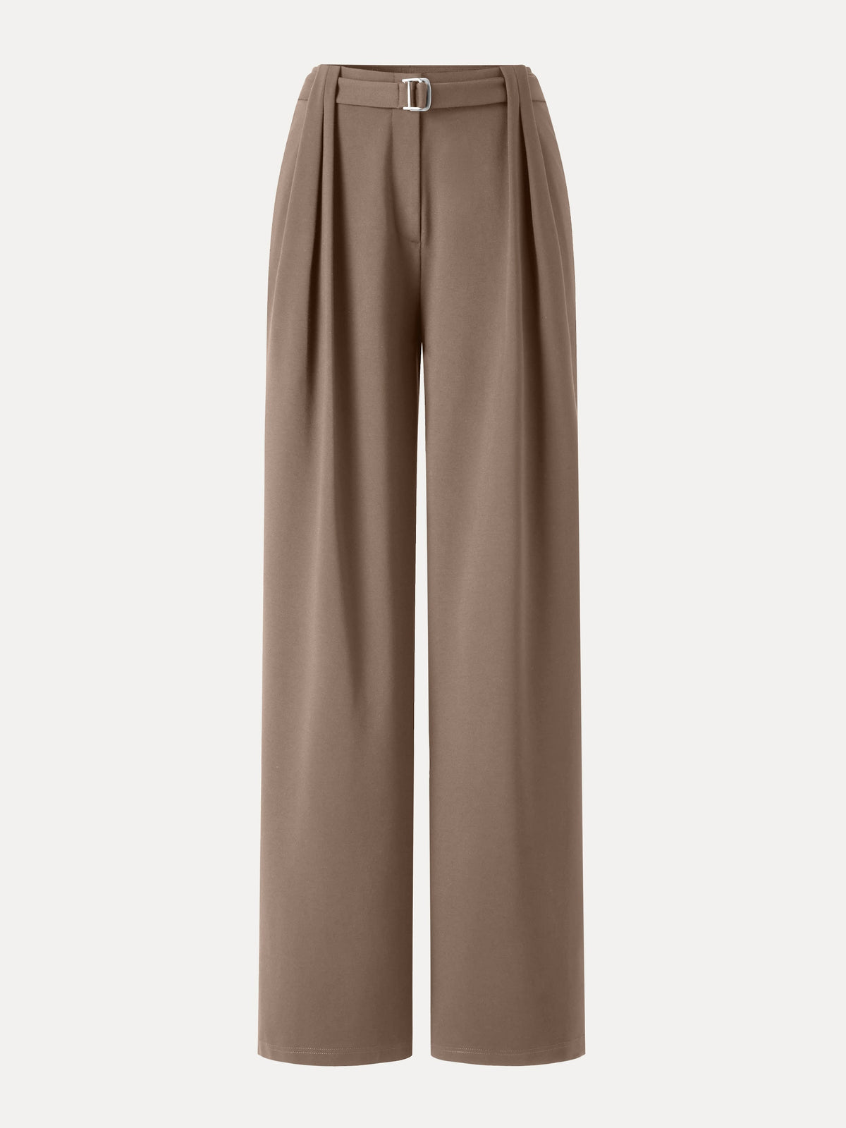 Stretch Ponte High-Rise Belted Wide-Leg Pants with Pockets — original photo 10