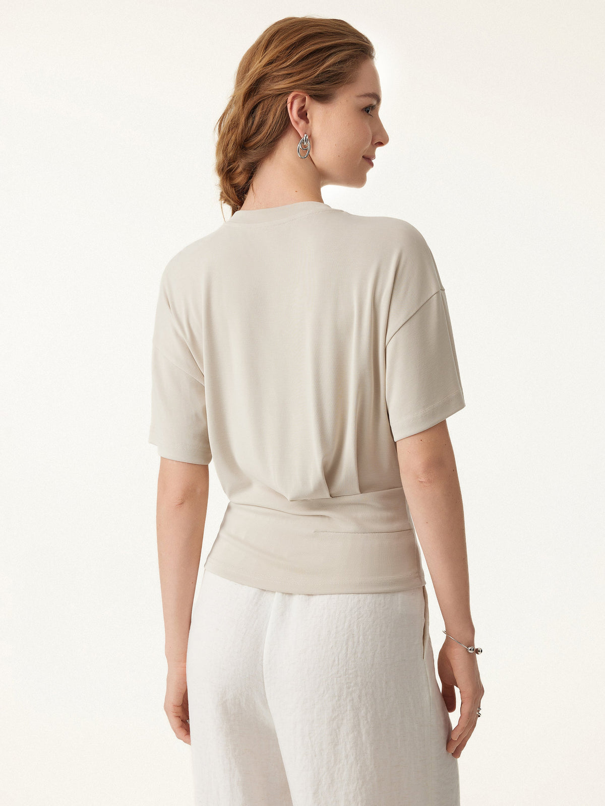 Crewneck Short Sleeve Tucked Tee — original photo 4