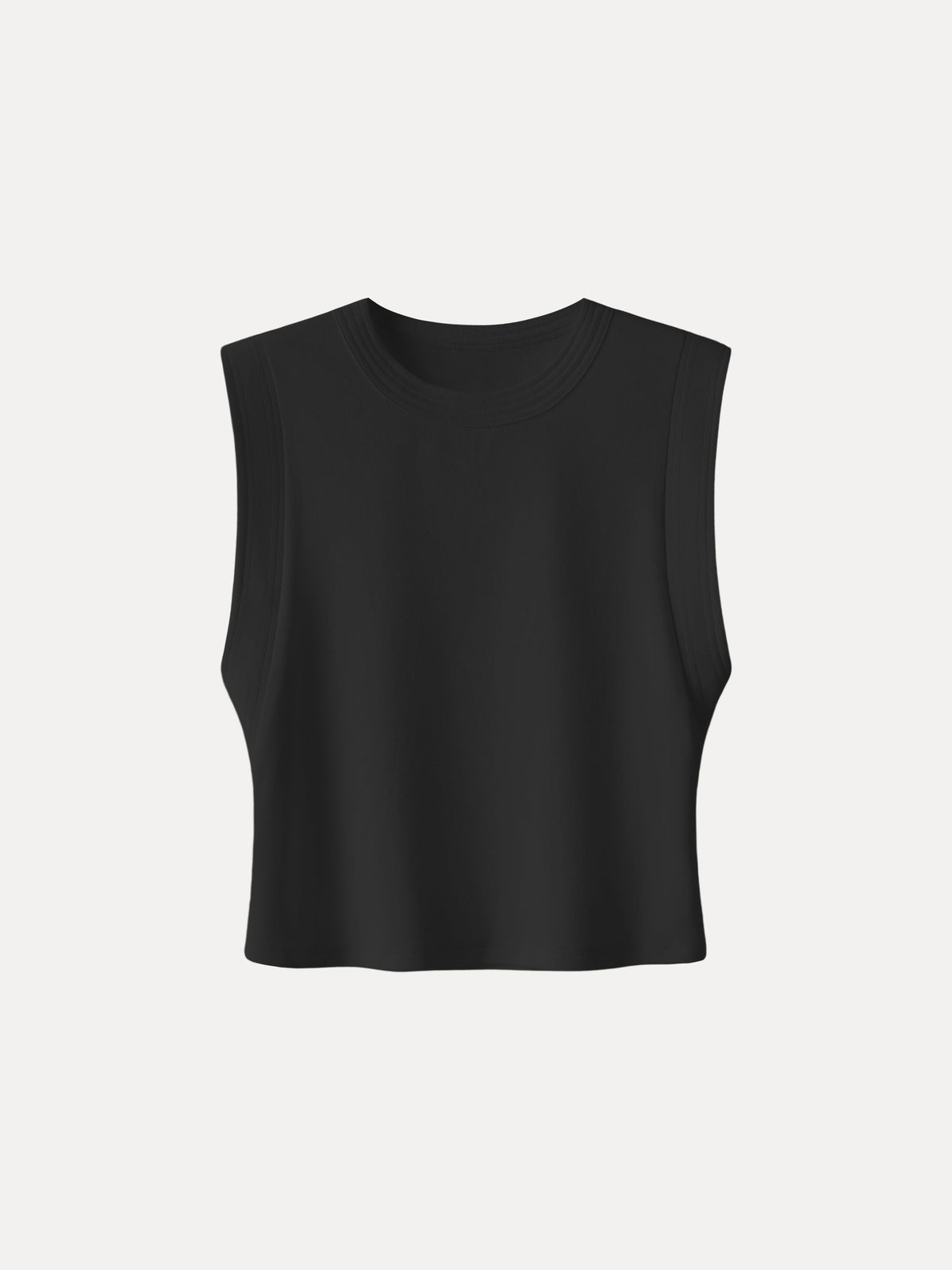 Soft Cotton Lyocell Cropped Wide Shoulder Tank — original photo 11