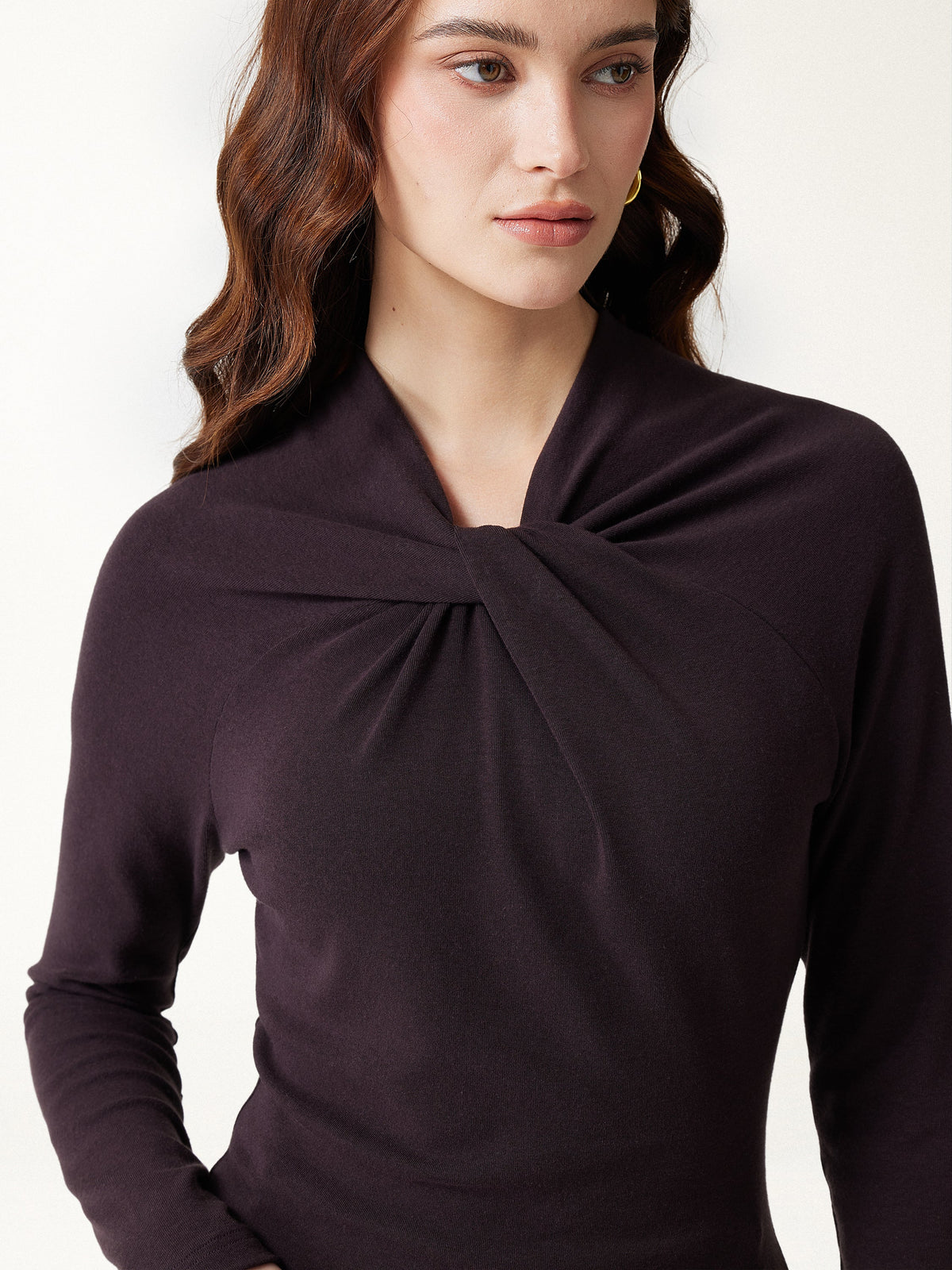 LiteWarm Twisted V-Neck Long Sleeve Top — original photo 5