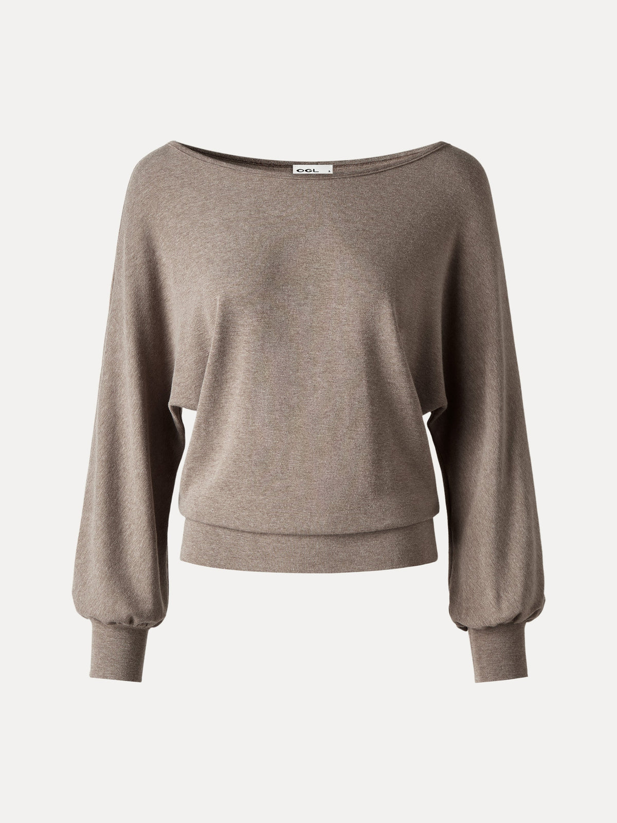 LiteWarm Boatneck Lantern Sleeve Banded Hem Top — original photo 6