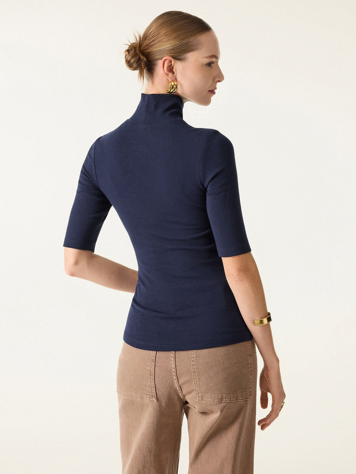 LiteWarm Essential Turtleneck Elbow Length Sleeve Built-In Bra Top — original photo 4