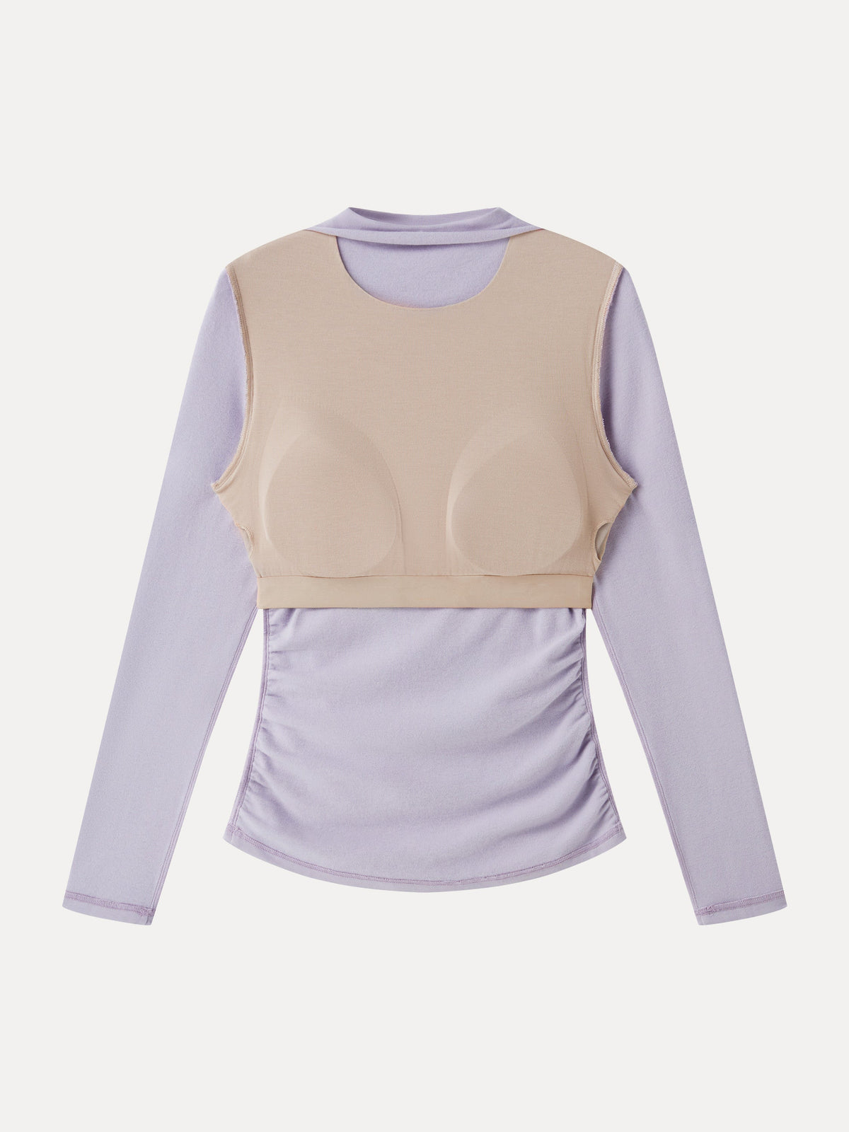 ProWarm Mock Neck Long Sleeve Ruched Built-In Bra Top — original photo 6