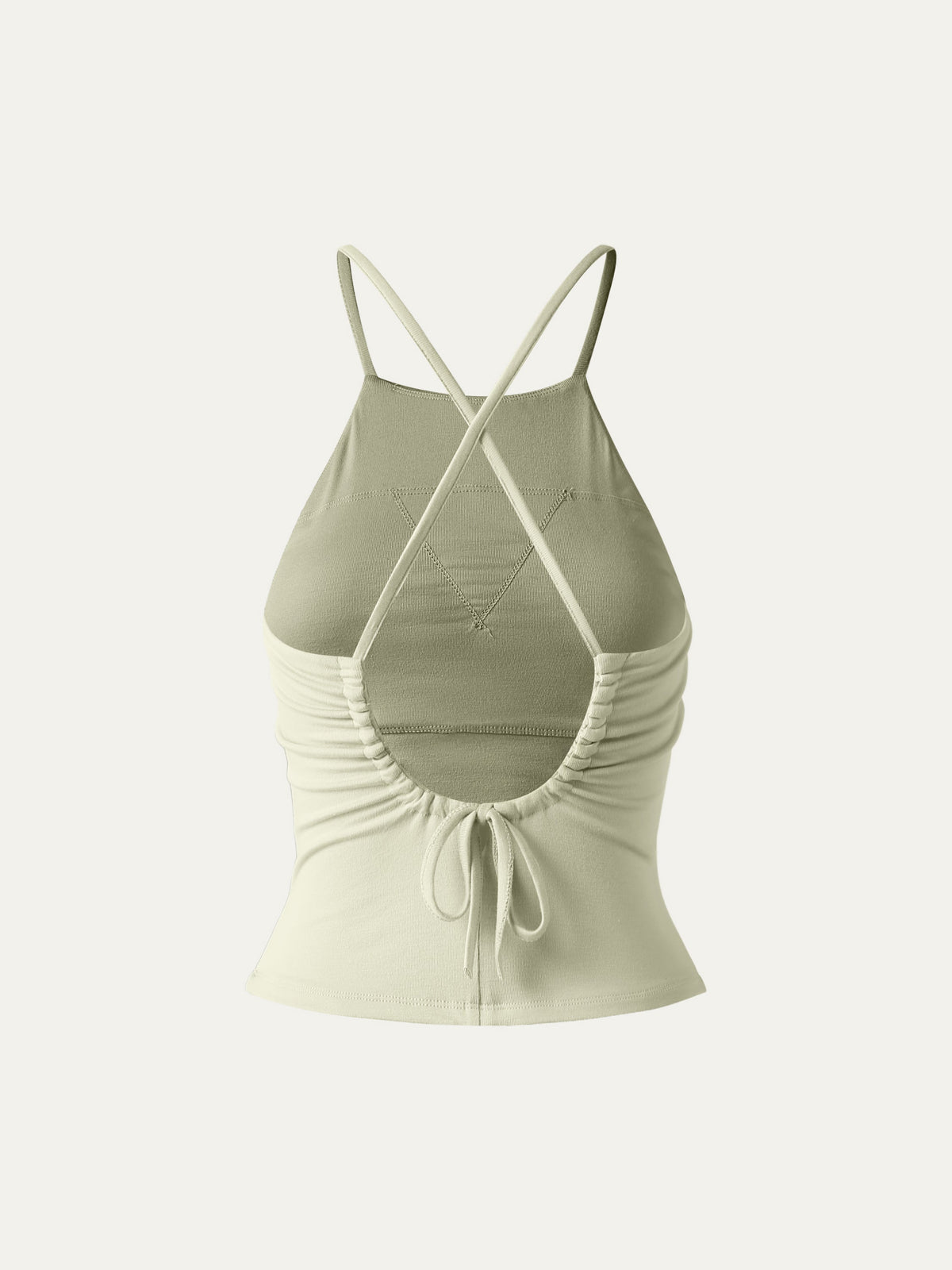 Tie Back Bandless Crop Built-In Bra Tank Top — original photo 5