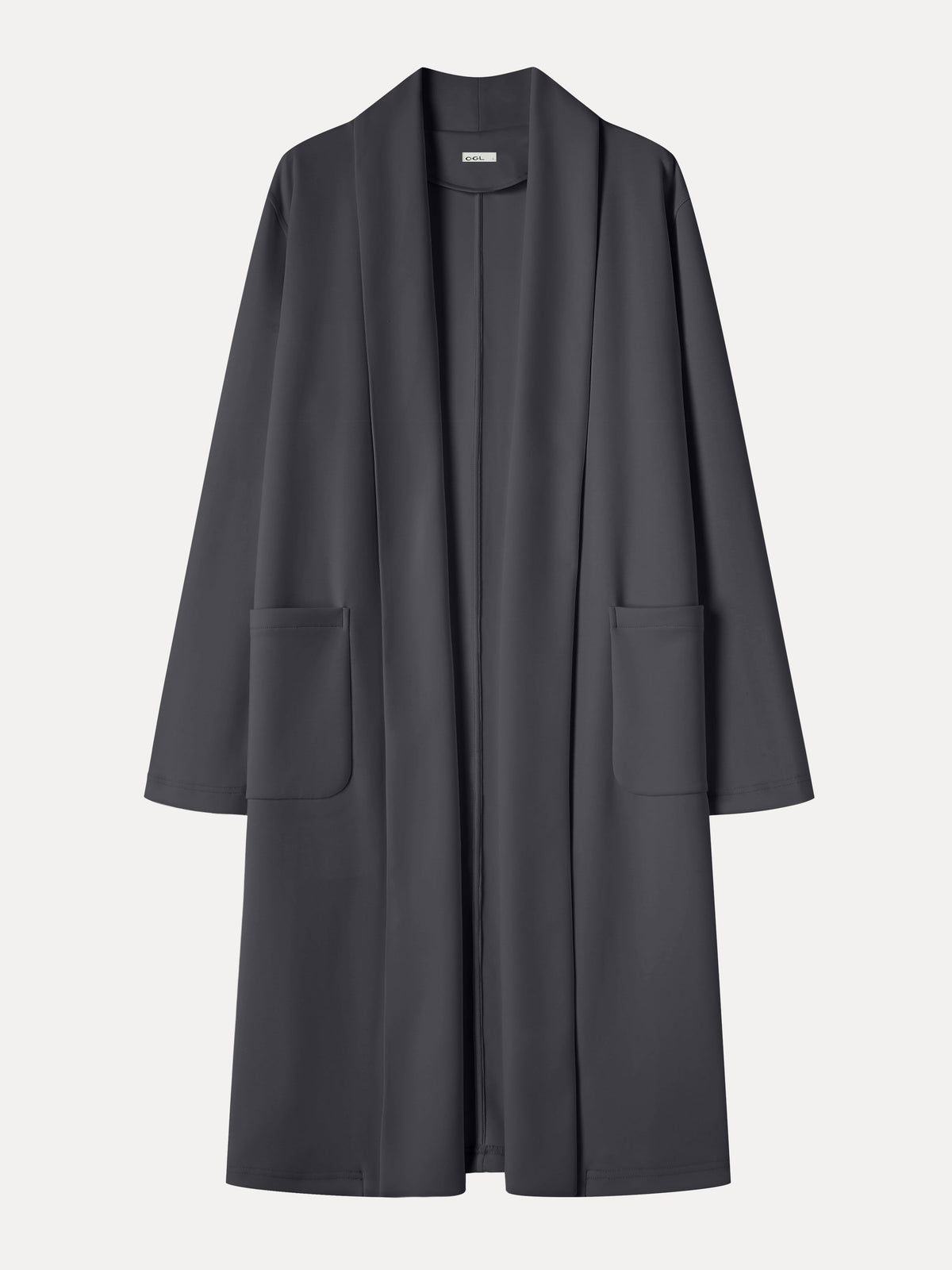 Modal Spacer Knit Shawl Collar Pocketed Long Cardigan — original photo 9