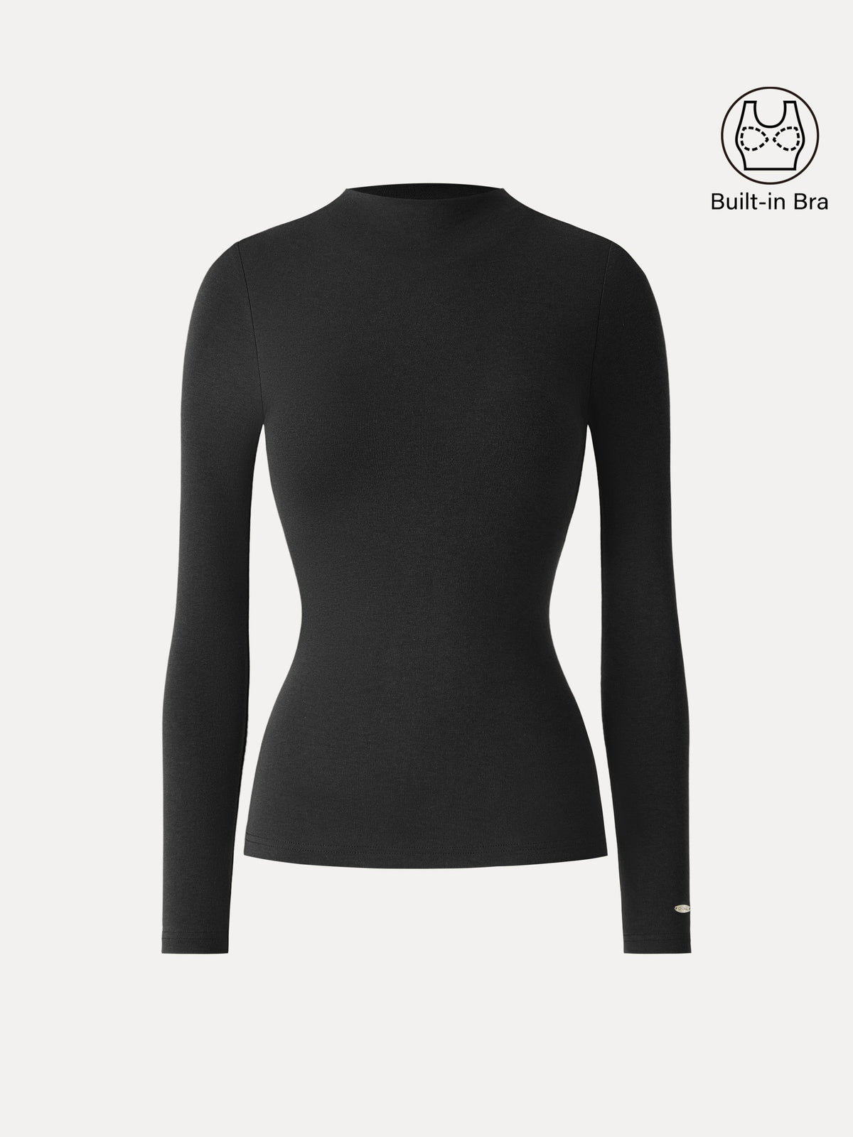 LiteWarm Mockneck Long Sleeve Built-In Bra Top — original photo 12