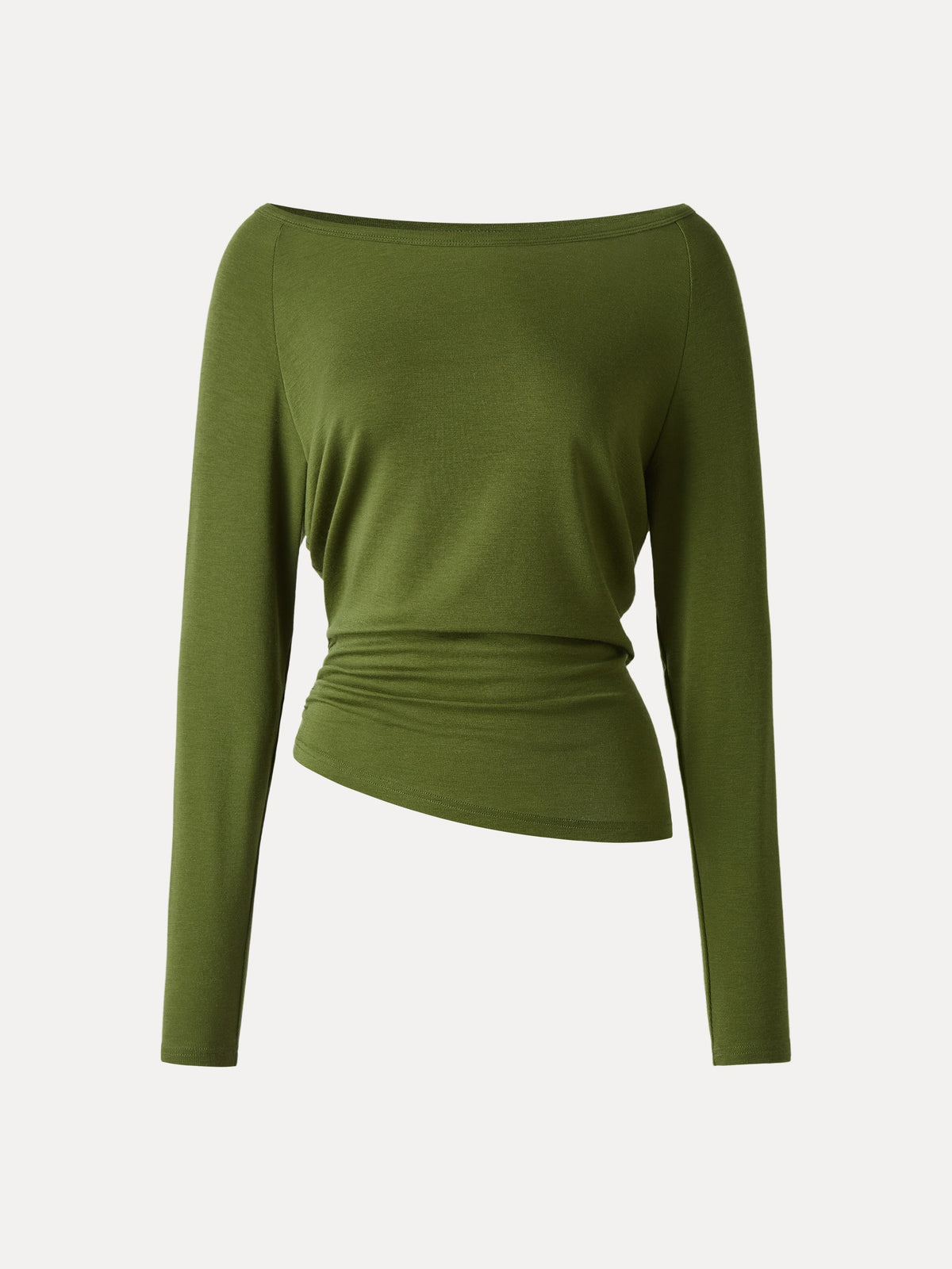 LiteWarm Cashmere Blend Boatneck Convertible Off-Shoulder Ruched Top — original photo 6
