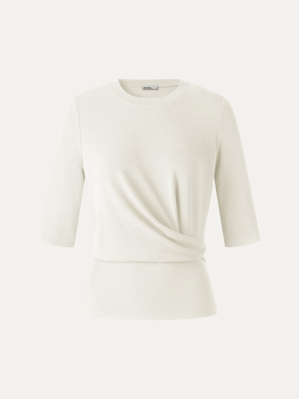 LiteWarm Round Neck Elbow Sleeve Side-Tuck Top — original photo 9