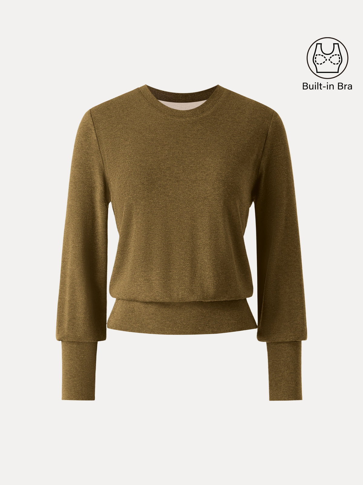 ProWarm Elevated Crewneck Brushed Built-In Bra Top with Banded Hem — original photo 13