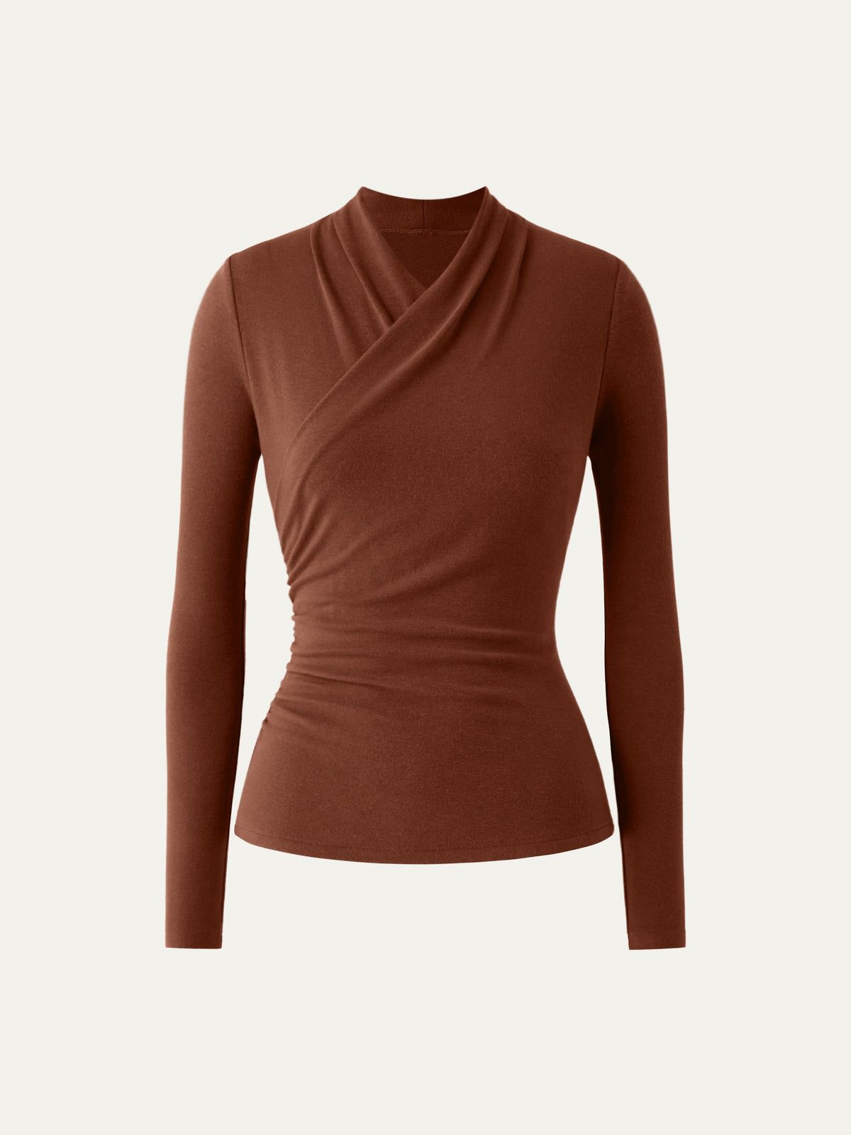 LiteWarm Surplice Long Sleeve Ruched Top — original photo 10