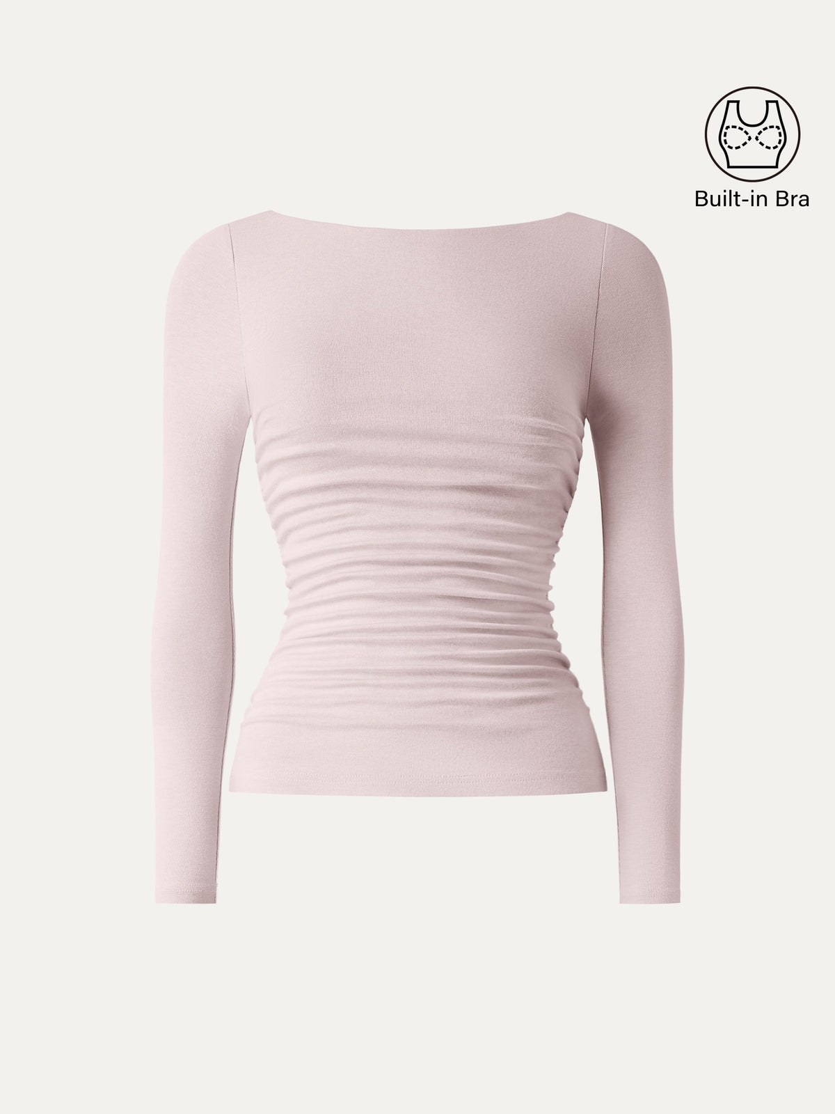 LiteWarm Boatneck Ruched Built-In Bra Top — original photo 14