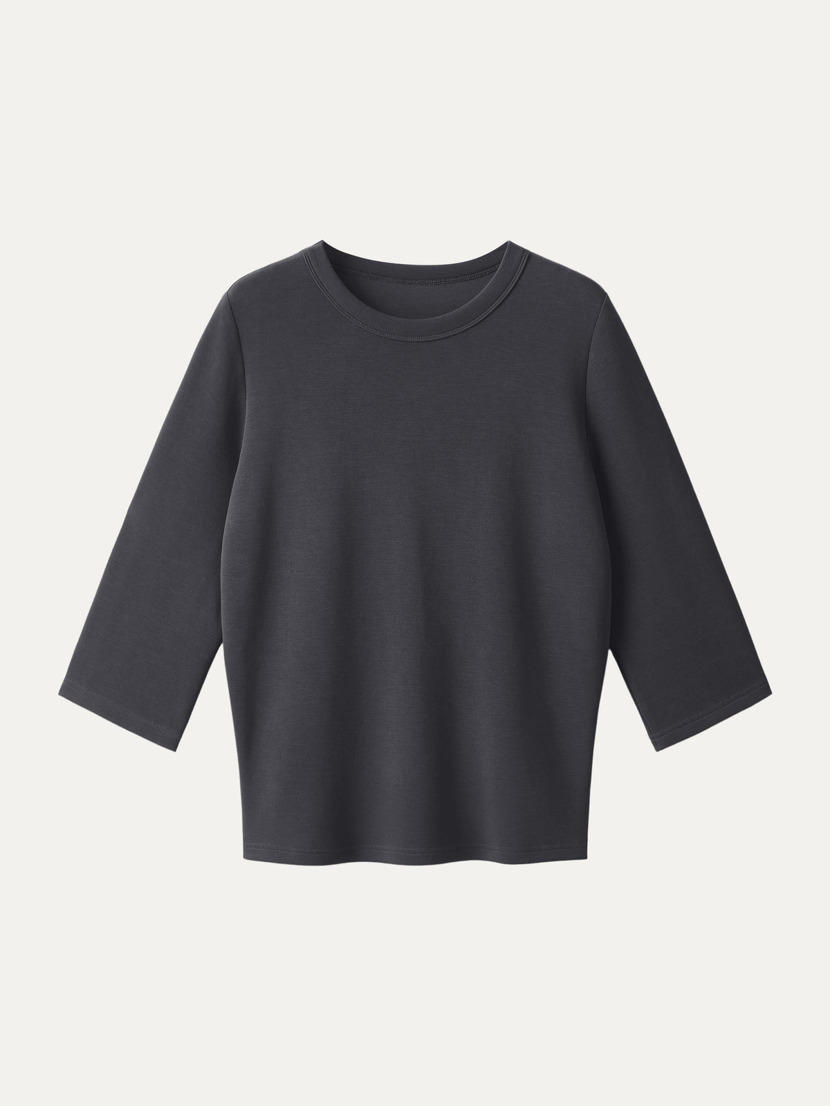 Sandwashed Spacer Crewneck 3/4 Sleeve Top — original photo 13