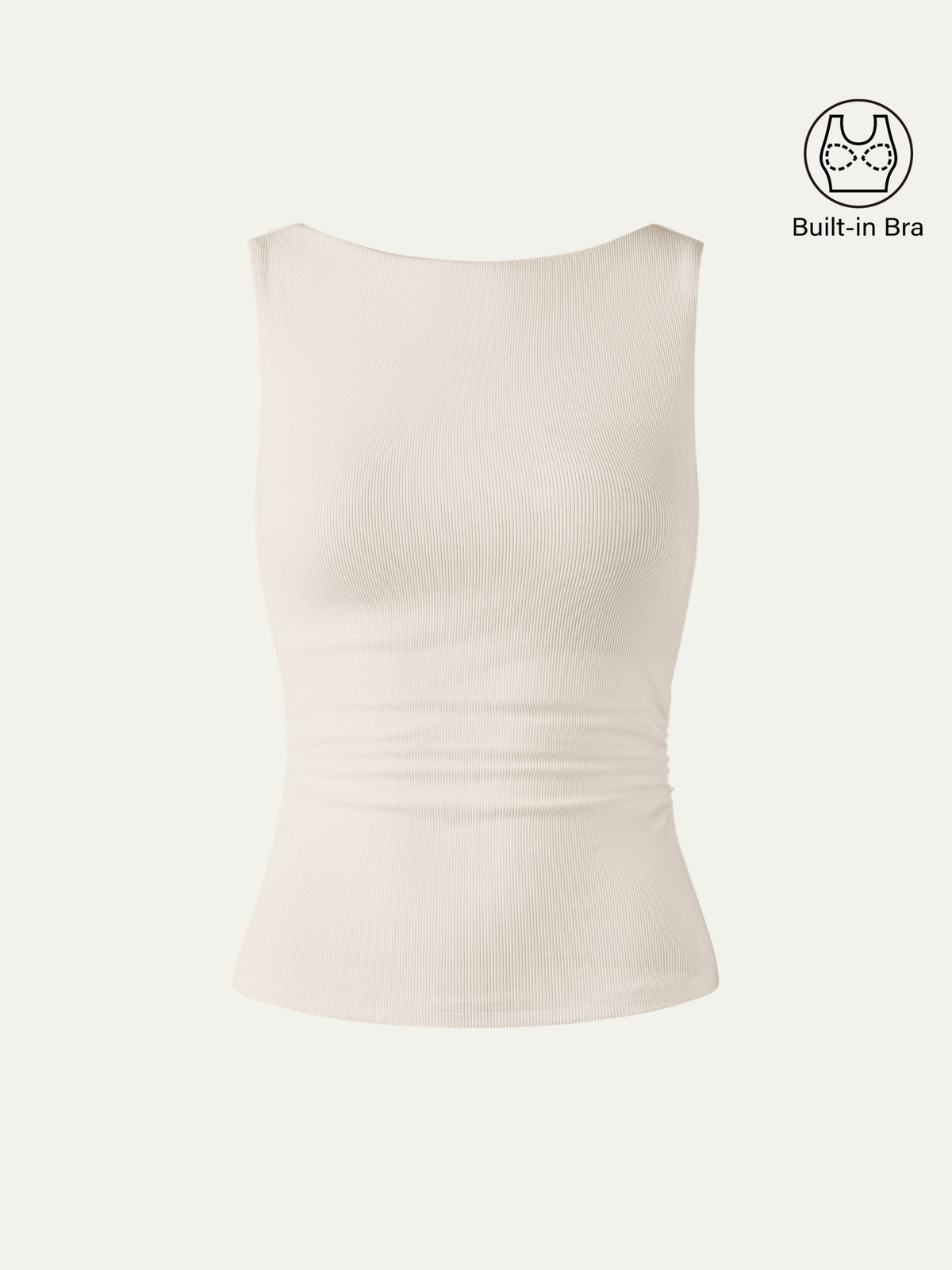 Elastic Open Back Built-In Bra Tank — original photo 9