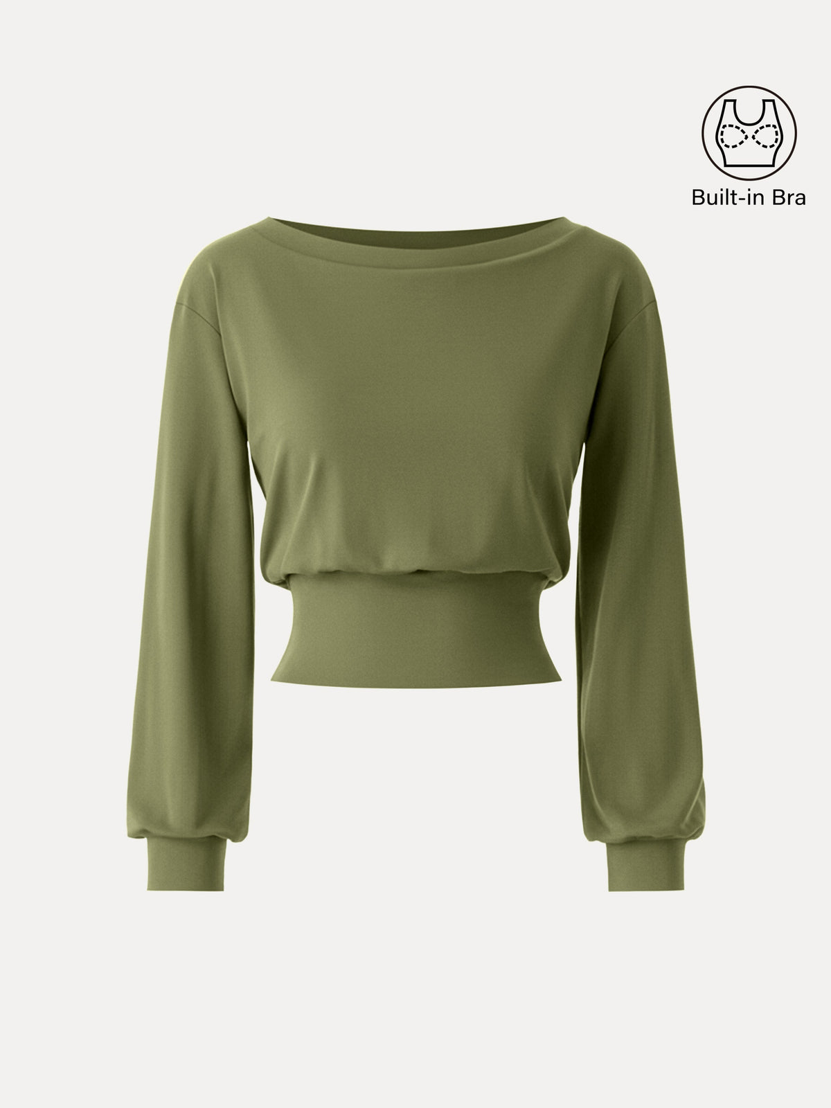 Non-Itchy Wool Blend Boatneck Built-In Bra Top — original photo 16