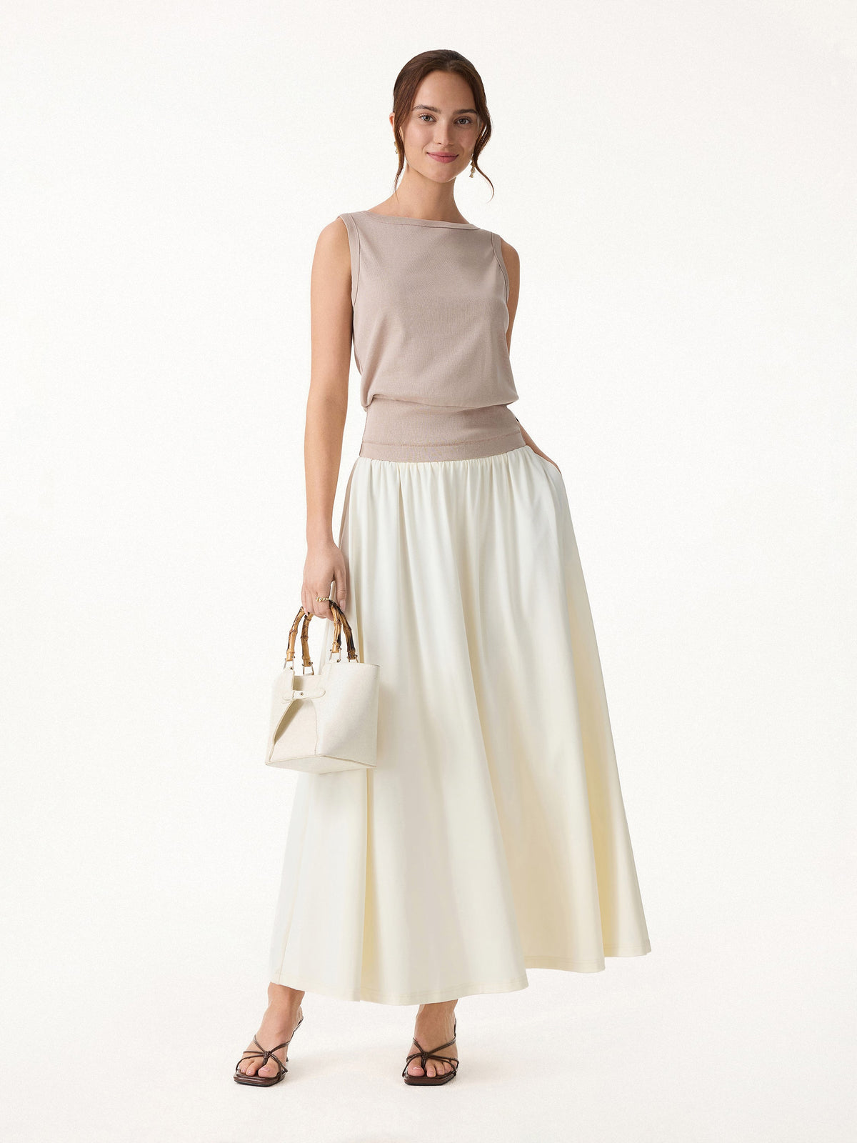 Cotton-Linen Blend Reversible Boatneck Low Back Top — original photo 3
