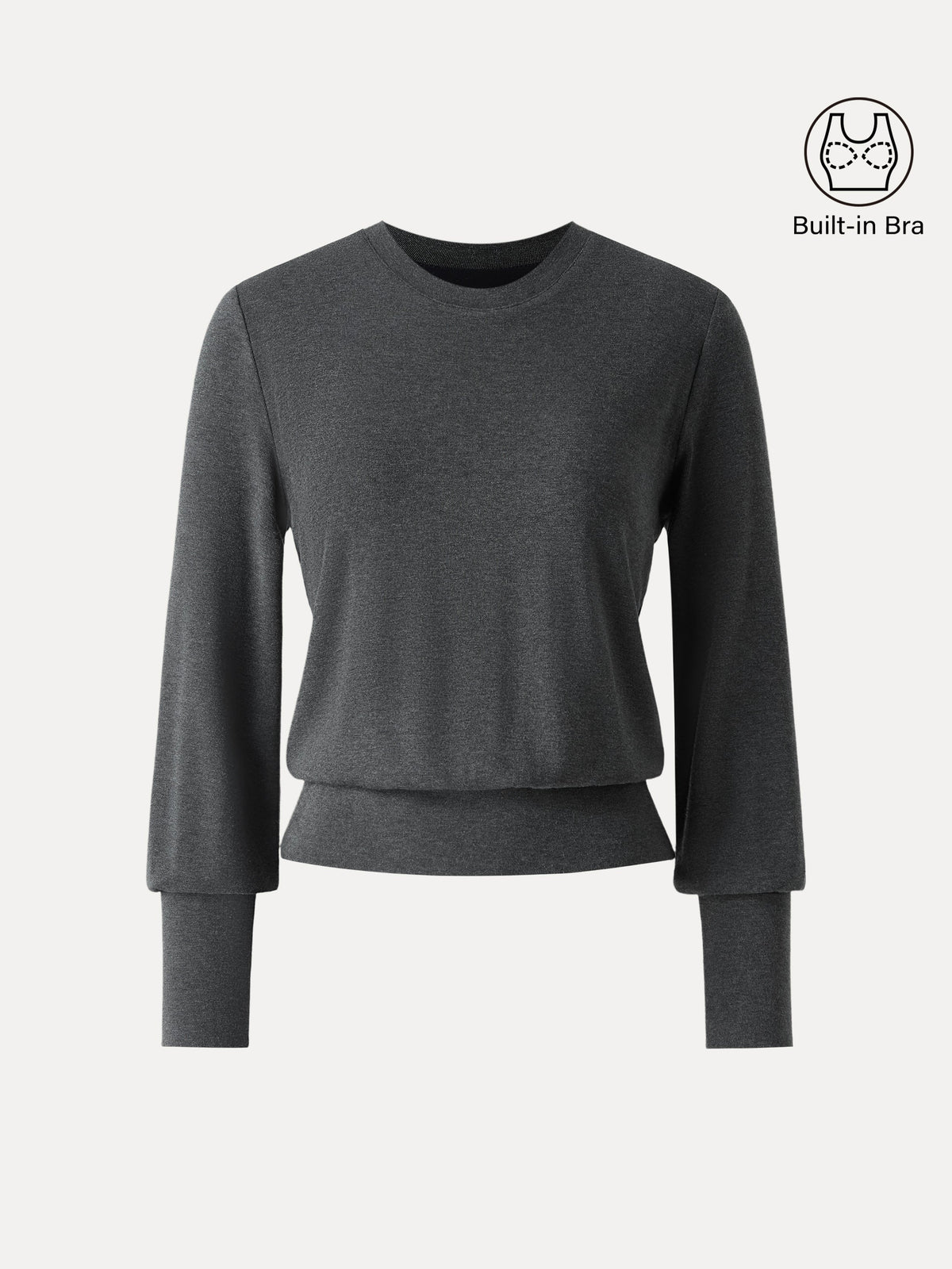 ProWarm Elevated Crewneck Brushed Built-In Bra Top with Banded Hem — original photo 14