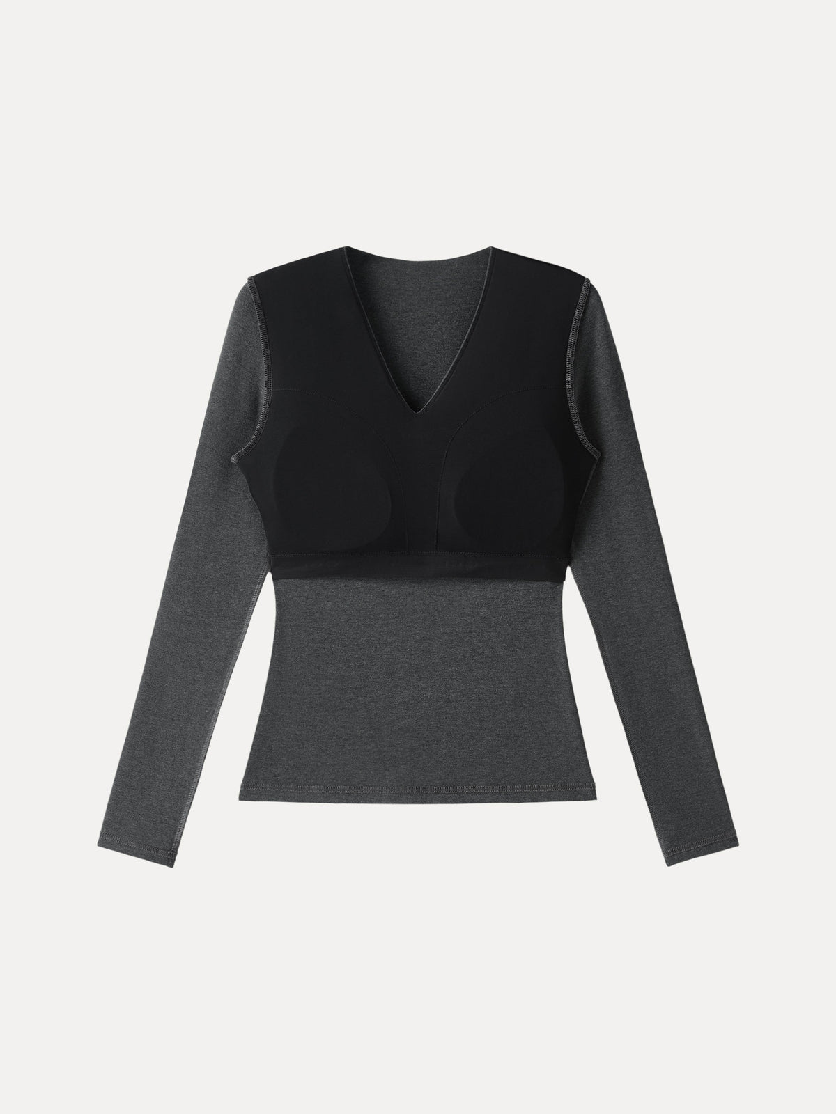 LiteWarm V-Neck Long Sleeve Built-In Bra Top — original photo 7